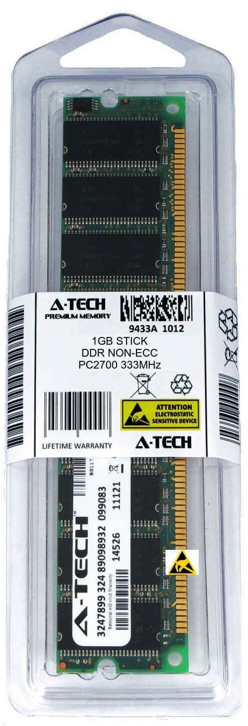 A-Tech 1GB PC2700 Desktop DDR 333 MHz DIMM 184pin DDR1 Low Density Memory RAM 1G