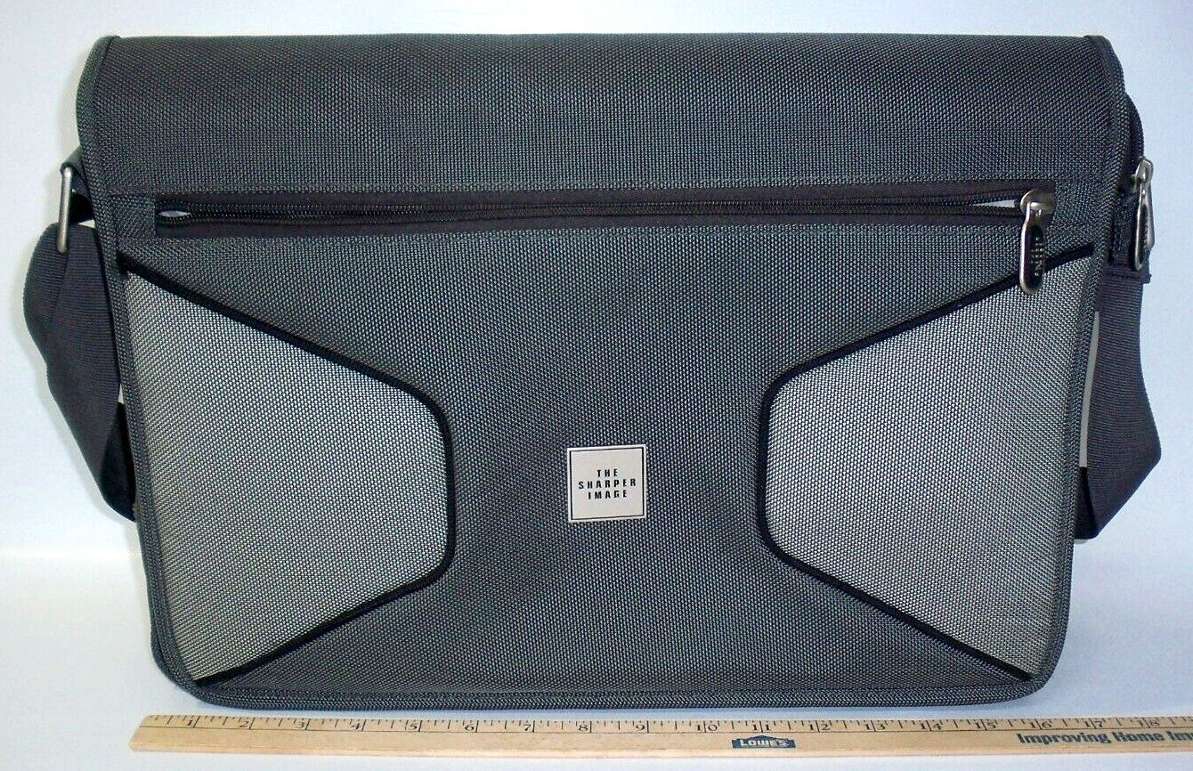 The Sharper Image Ballistic Nylon Two-tone Gray Messenger Laptop Bag