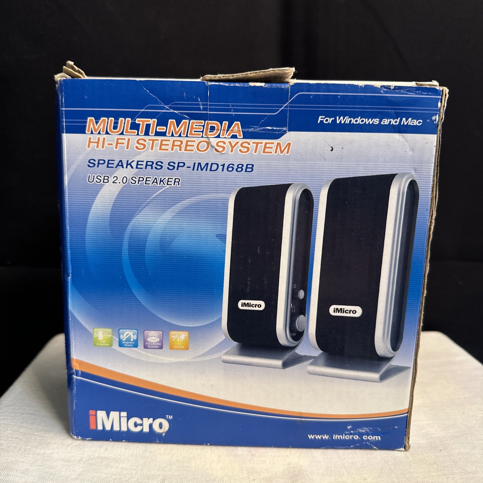 iMicro Multi-Media Hi-Fi Stereo System Speakers SP-IMD168B