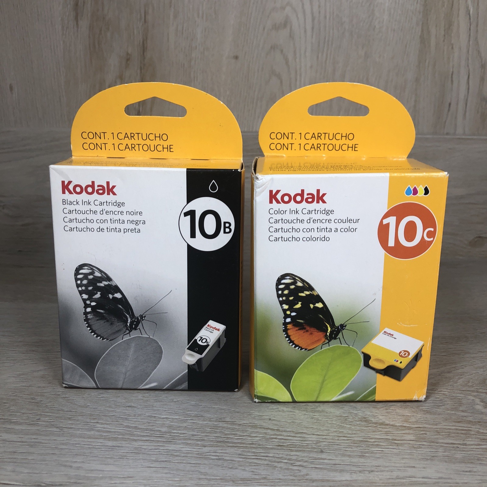Genuine KODAK 10B Black & 10C Color Ink Cartridges Sealed NEW
