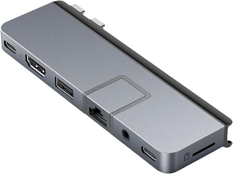 NEW IN BOX- - HyperDrive Duo Pro 7-IN-2 USB-C Hub Adapter - HD575-Gray macbook
