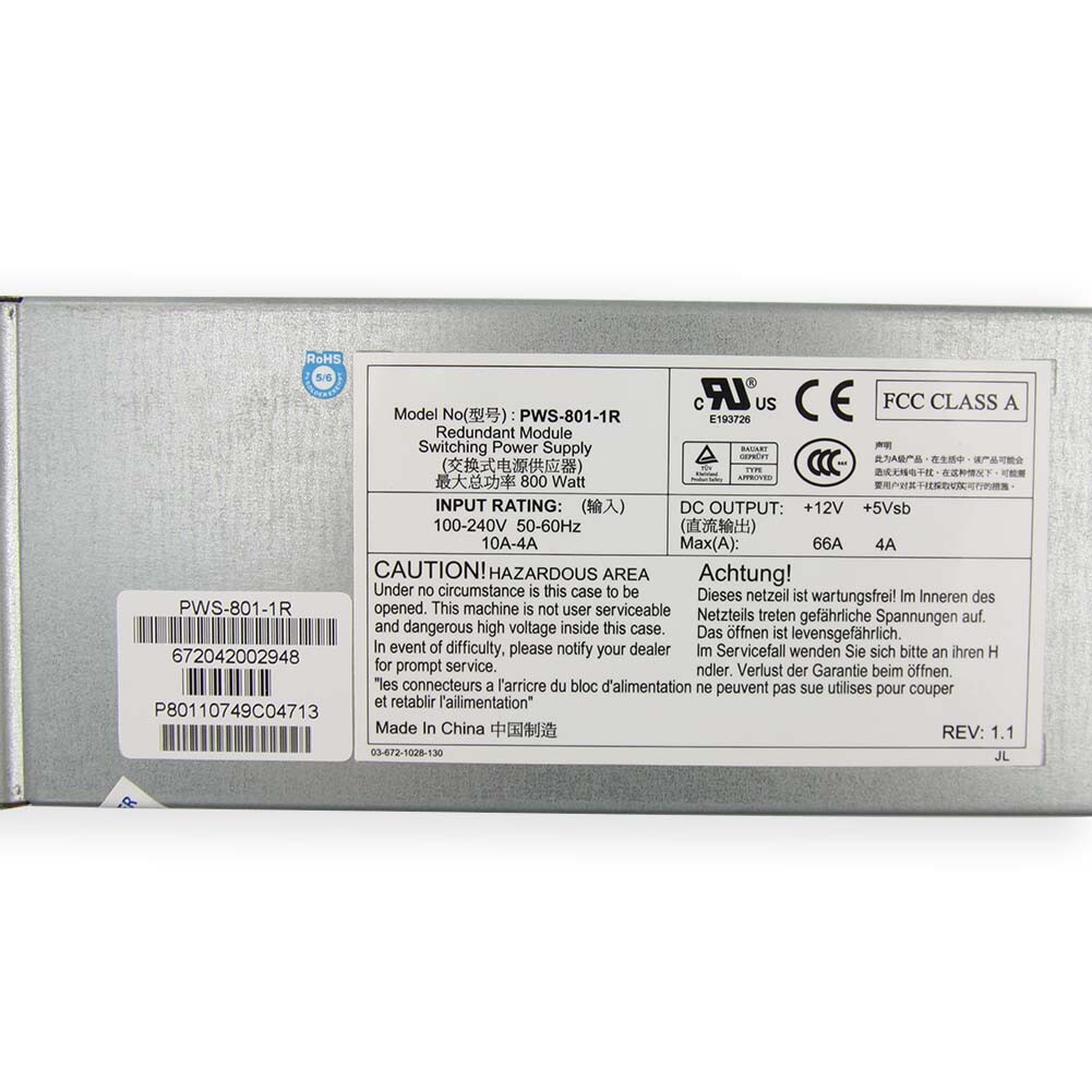 For Supermicro PWS-801-1R 800W Server Redundant Power Supply Module