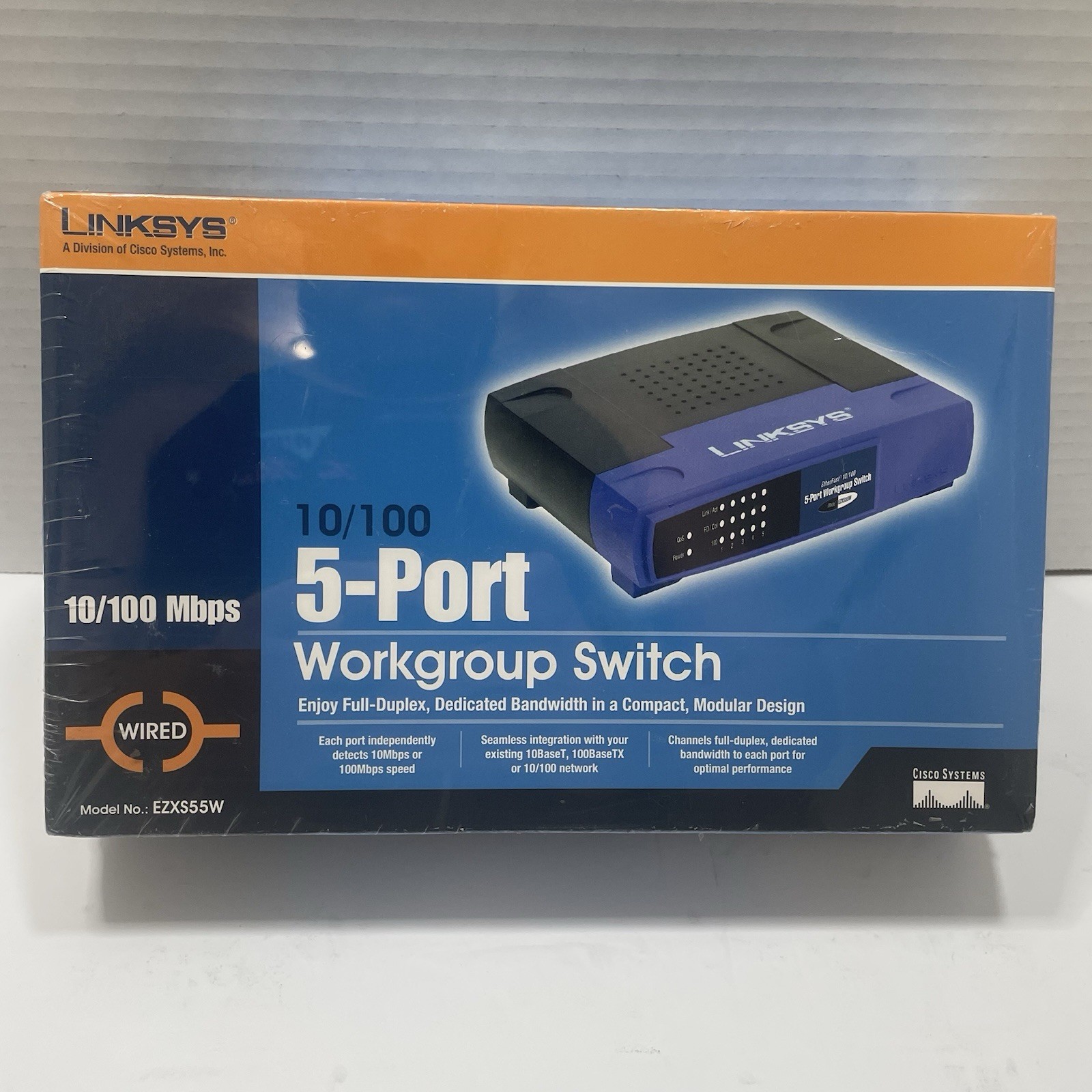 Linksys EZXS55W 5 Port Wired Ethernet Workgroup Switch New Box