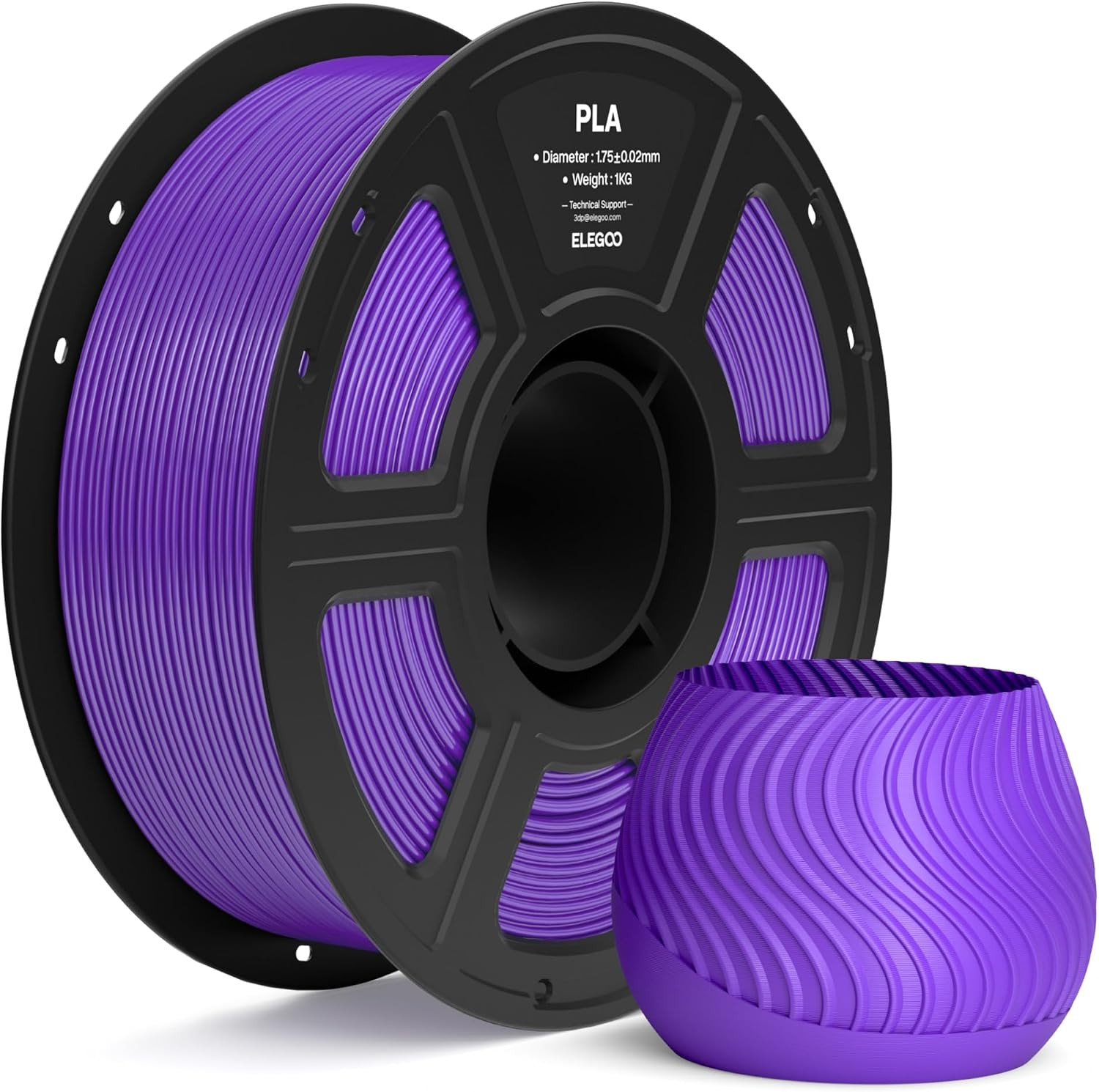 ELEGOO PLA 3D Printer Filament 1.75Mm Purple 1KG