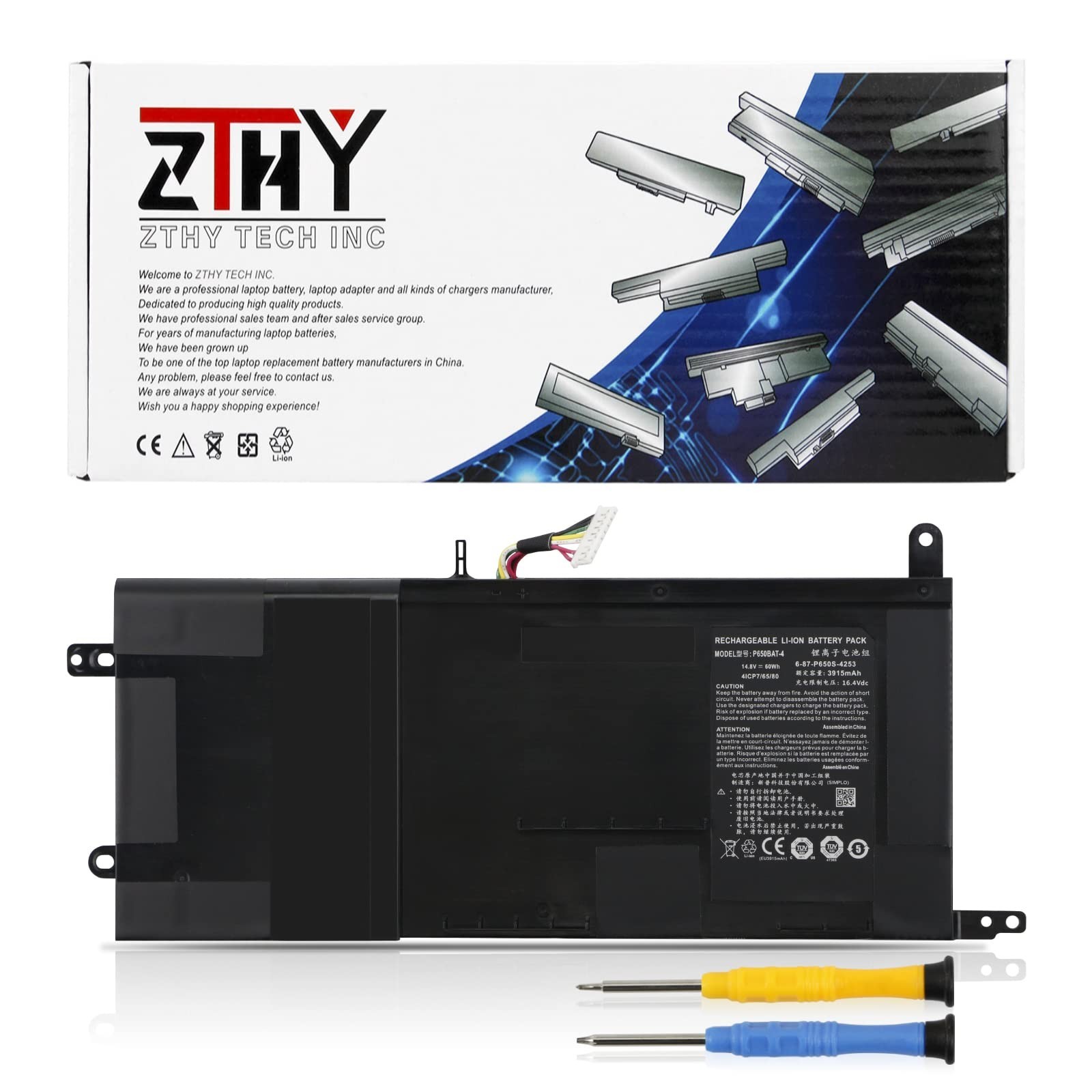 Battery Replacement for Clevo P650SA P650SE P650SG P651SA - High Capacity, Durab