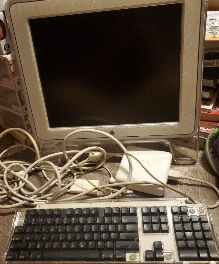 Old Apple Desktop with Keyboard