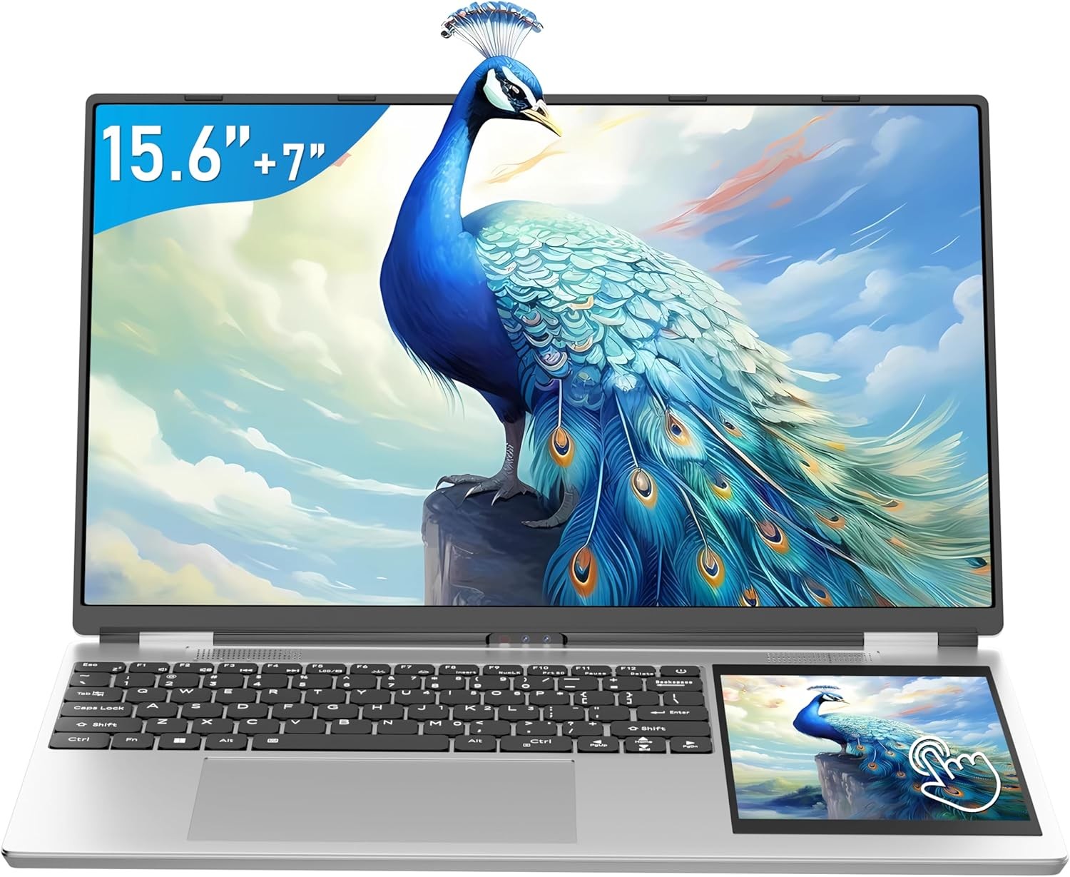 15.6" Dual Screen Laptop+7" Small Touch Screen DDR4 16GB RAM 2TB SSD with Win 11