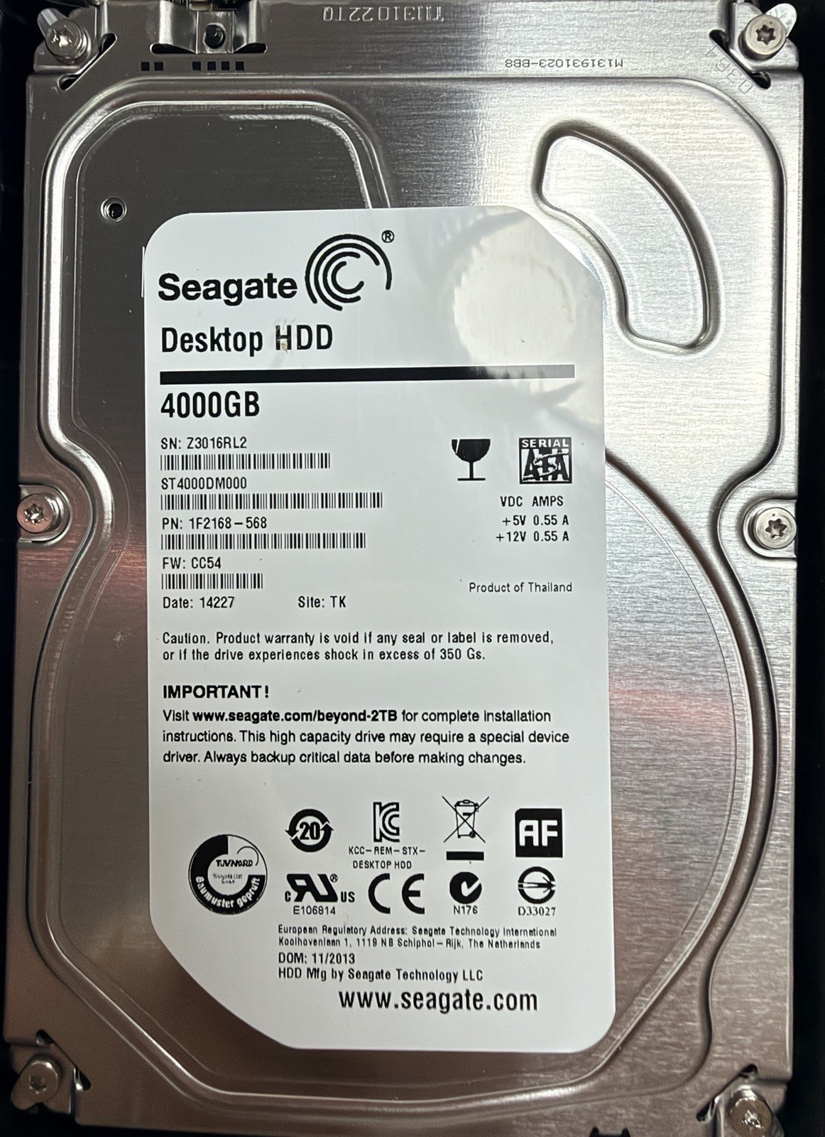 Seagate Desktop SSHD 4TB 64MB Cache SATA 6.0 ST4000DX001 Seagate 4TB Desktop