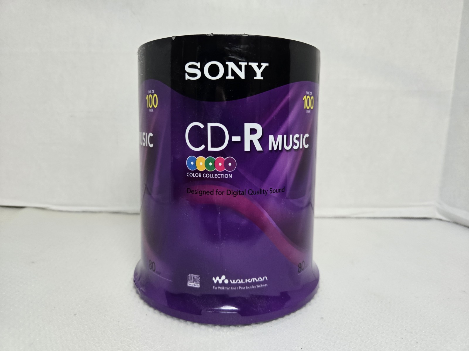 Sony CD-R Music Discs 80 min Color Collection Discs - 100CRM80RSX 100 Count New
