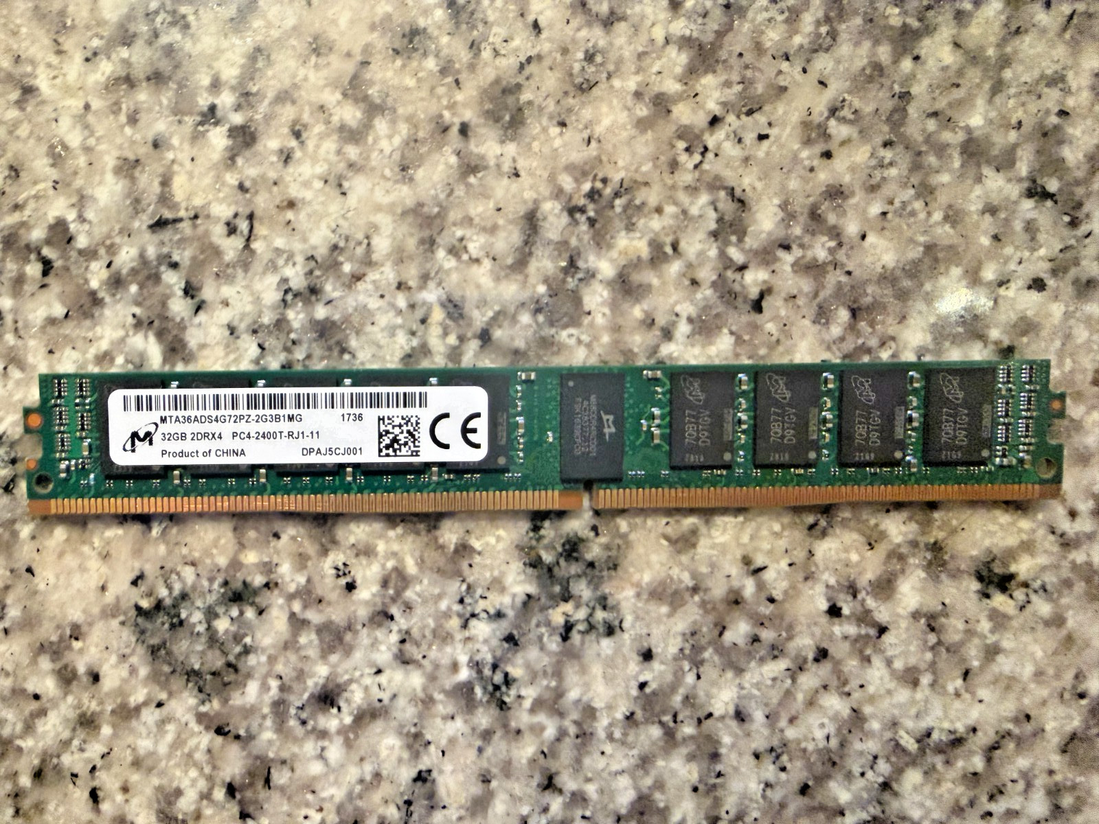 Micron 32GB DDR4-2400 ECC RDIMM VLP 2DRx4 MTA36ADS4G72PZ-2G3B1MG
