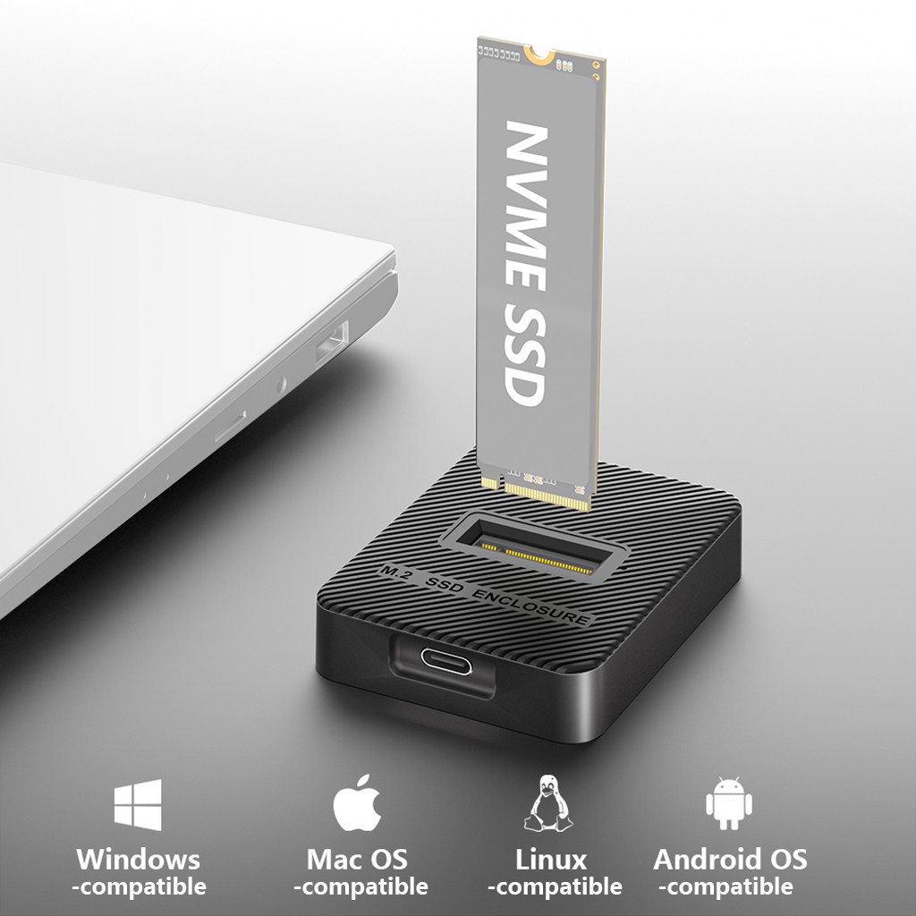 Vertical Stand-Alike M2 NVMe Enclosure Dock for 2230/2242/2260/2280 NVMe M.2 SSD