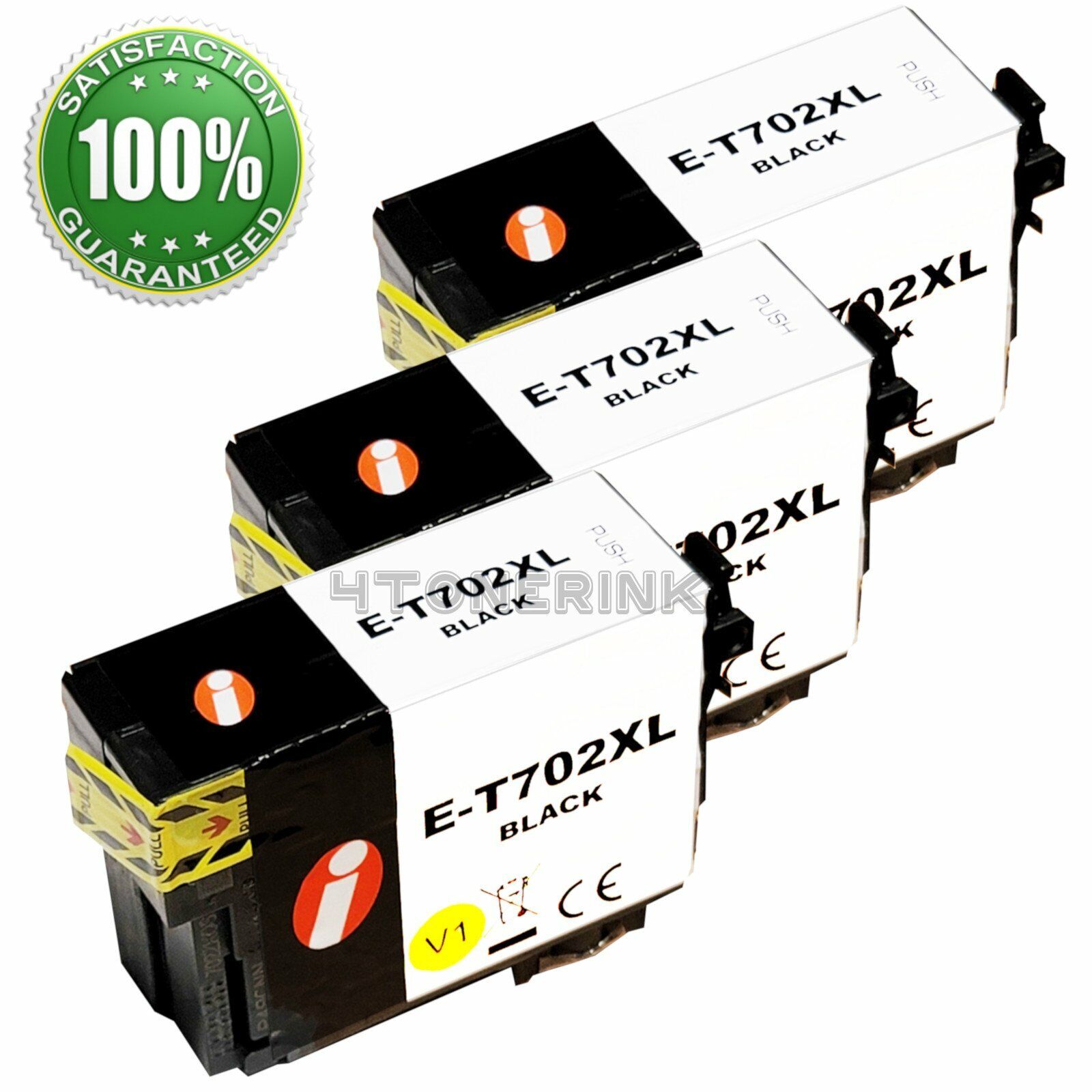 3pk 702XL Black Ink Cartridges for Epson 702 Workforce WF-3720 WF-3730 WF-3733