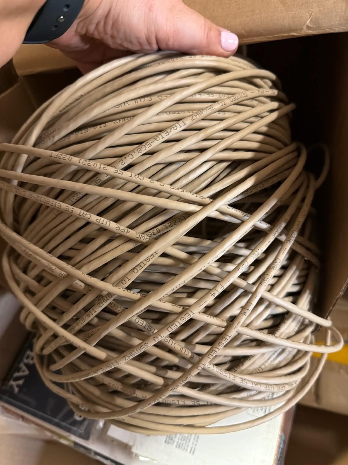 Southwire 300FT (not full)  Tan 24/4 CAT5e CMR-CMX Indoor/Outdoor Data Cable