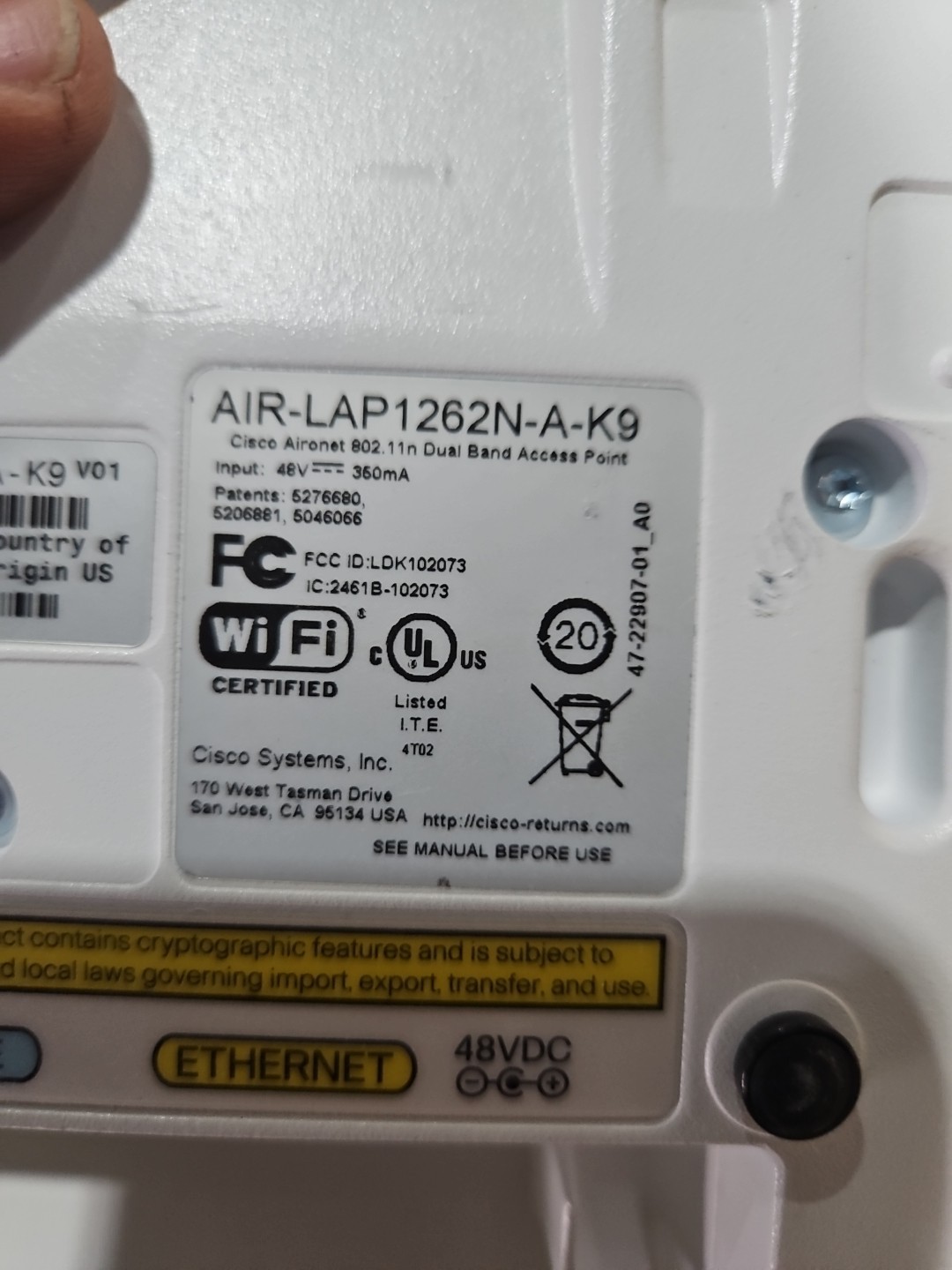 Cisco AIR-LAP1262N-A-K9 Access Point Tested (14 Units) – No Brackets, No Antenas