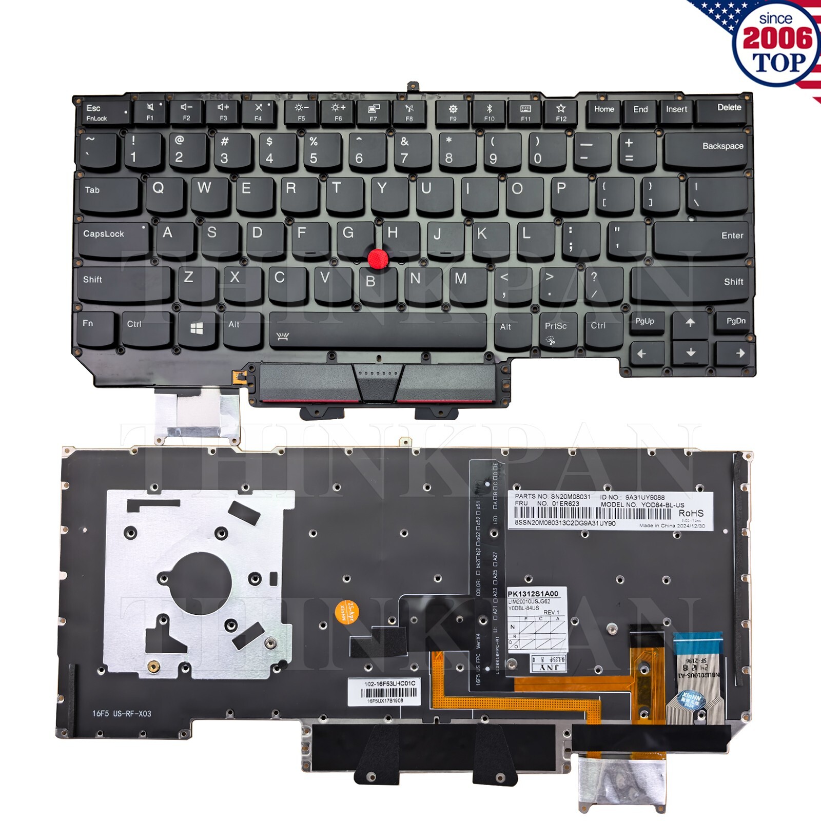New US Keyboard Backlit for Lenovo ThinkPad X1 Carbon 5th Gen 2017Type 20K3 20K4