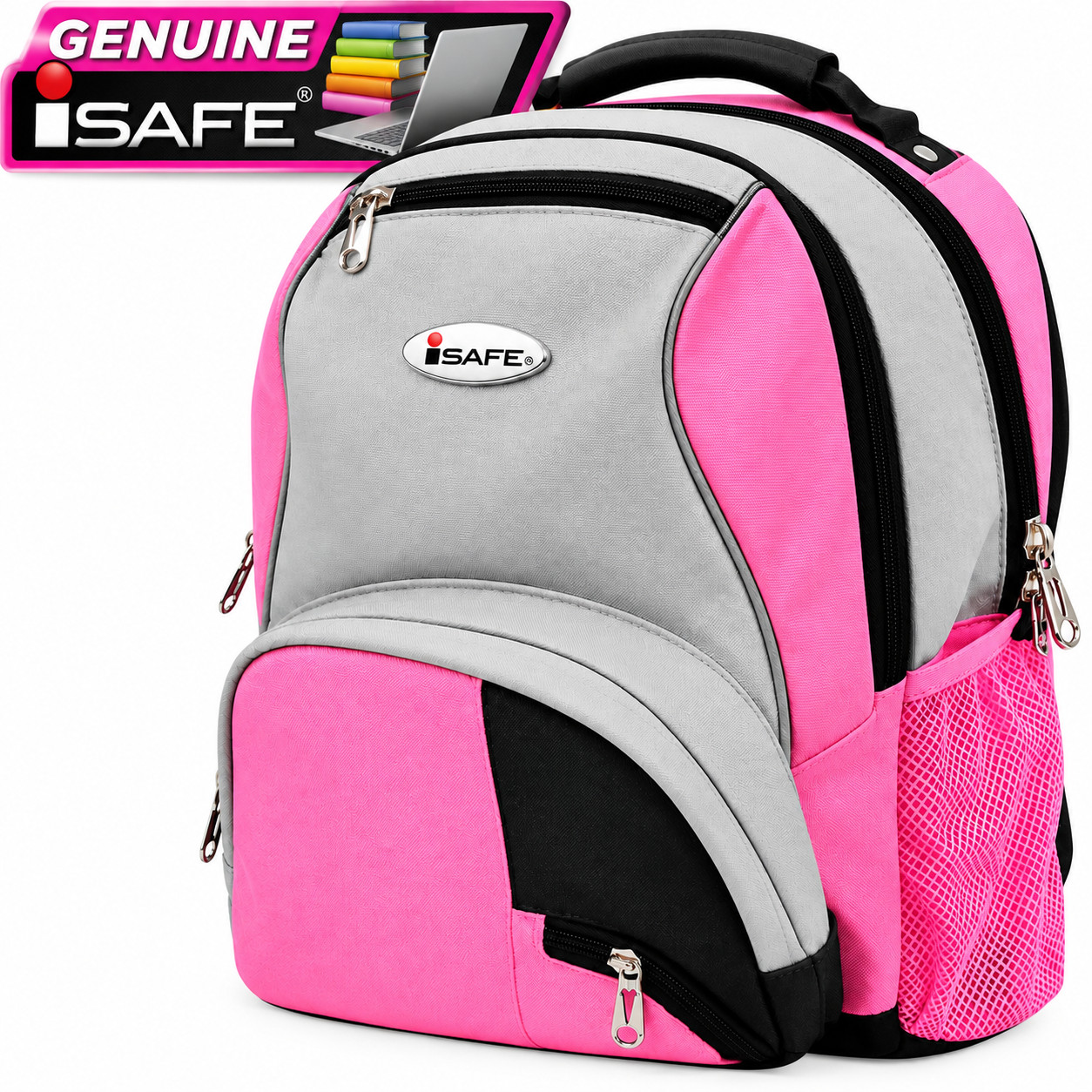 Student Backpack iSafe 120dB Alarm Siren Strobe Light Safety Book Bag New w/ Tag