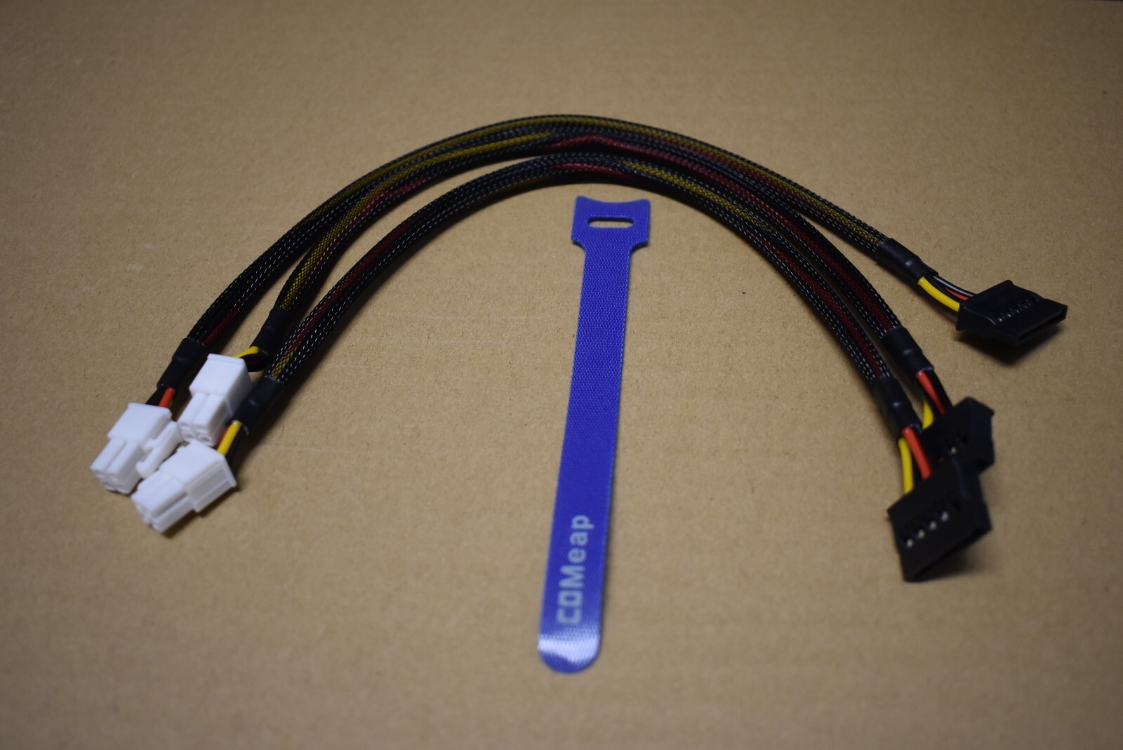 COMeap 3-pack ATX 4-pin to SATA sleeved
