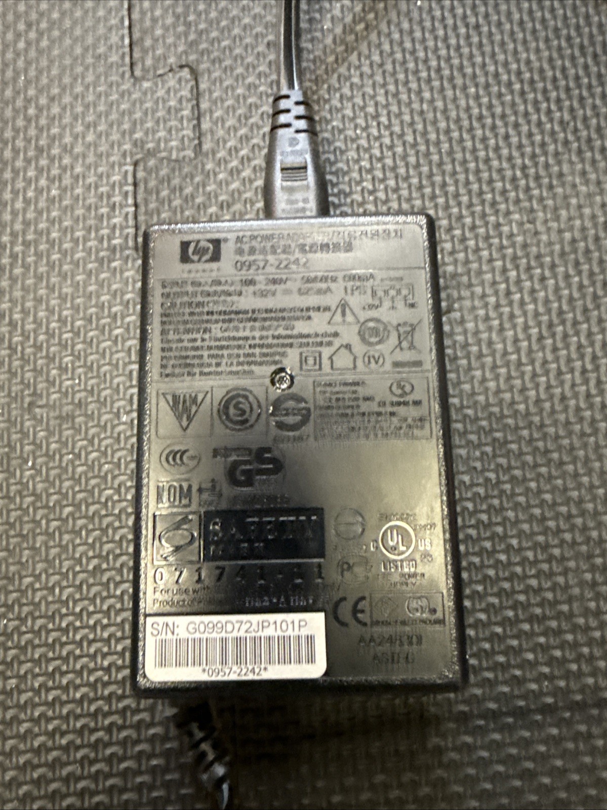 Genuine OEM HP 0957-2242 AC Power Adapter For HP Printers
