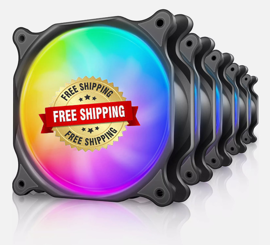 Ventilador De Caja De 120 Mm De Alto Rendimiento, RGB DE 4 PINES (5 Pack) NEW US