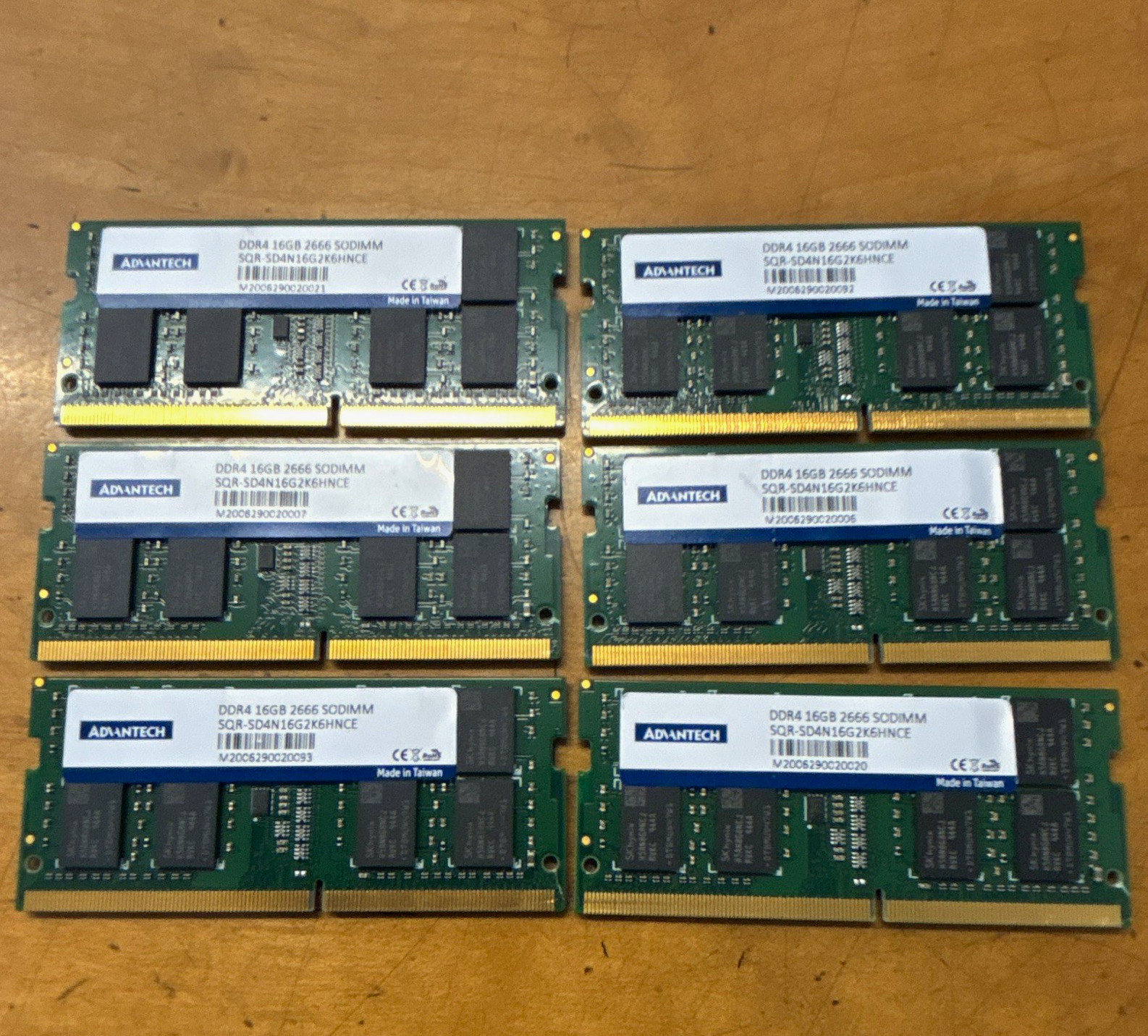 Advantech DDR4 16GB 2666MHz SO-DIMM 260-Pin Non-ECC RAM Lot of 6