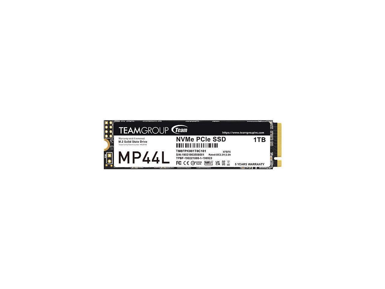 Team Group SSD 1TB MP44L M.2 2280 NVMe SSD 1.4 TLC Internal Drive PCIe 4.0 x4