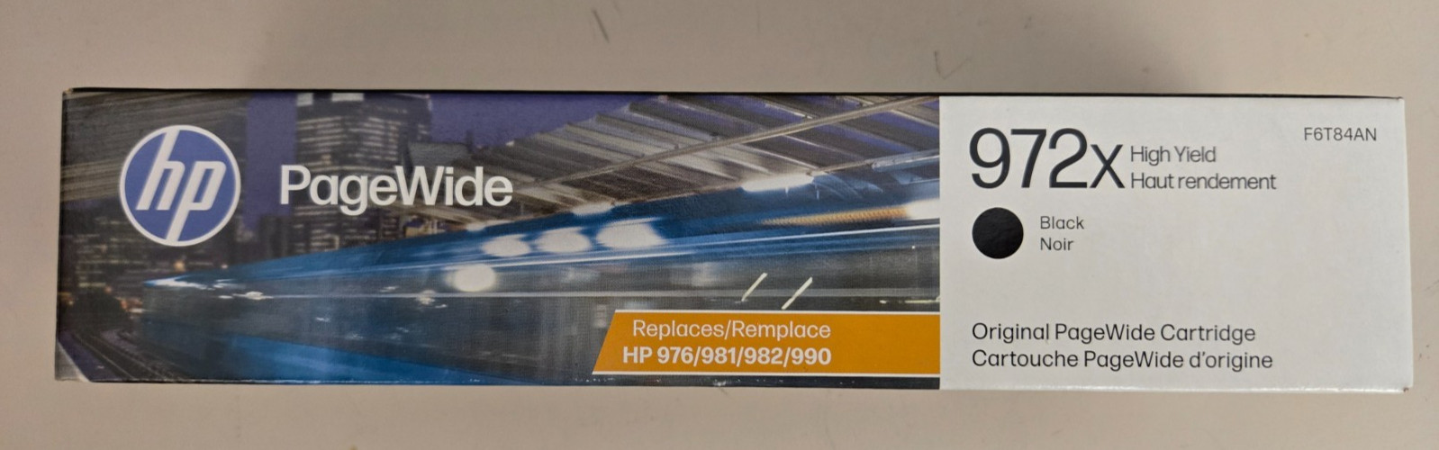 HP 972X High Yield(10,000 pages) Black PageWide Cartridge,Expires 5/2029 F6T84AN