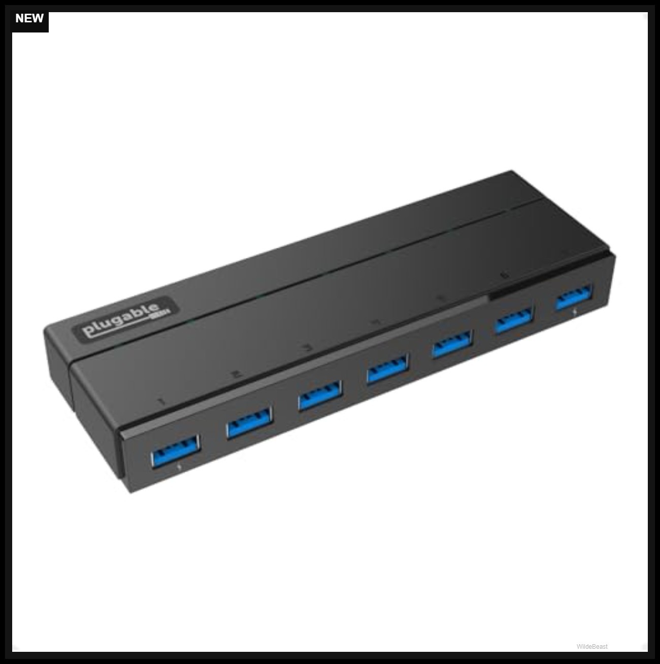 7 Port USB 3.0 Hub 36W Power Adapter USB C Host Cable 1.5A Charging LED