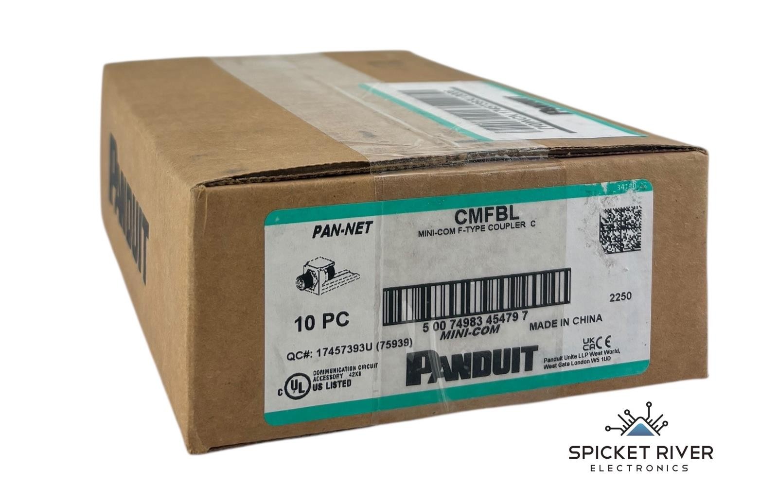 NEW - Box of 10 - Panduit CMFBL Mini-Com F-Type Coupler C - Black