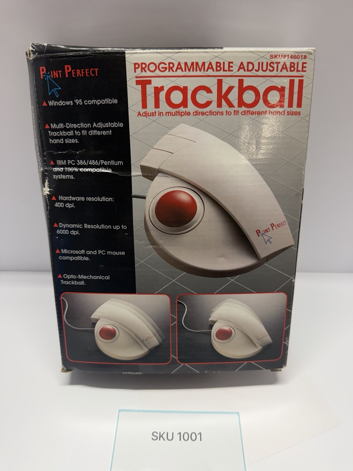 Vintage Point Perfect Trackball Mouse Adjustable IBM PC DOS Win95 CIB