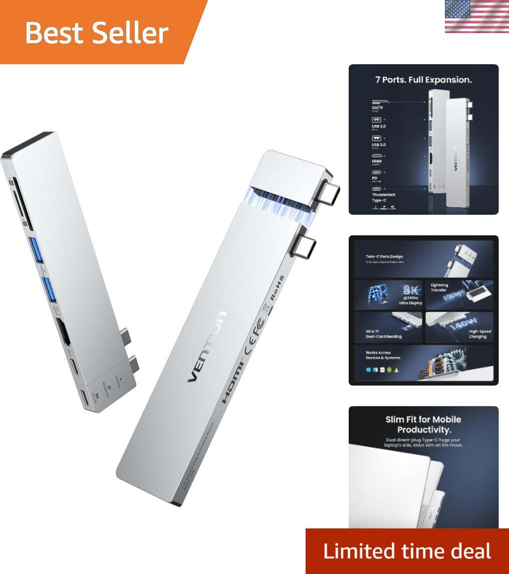USB C Hub for MacBook Neo/Air/PRO, 80Gbps Detachable Magnetic 8K USB-C Dock w...