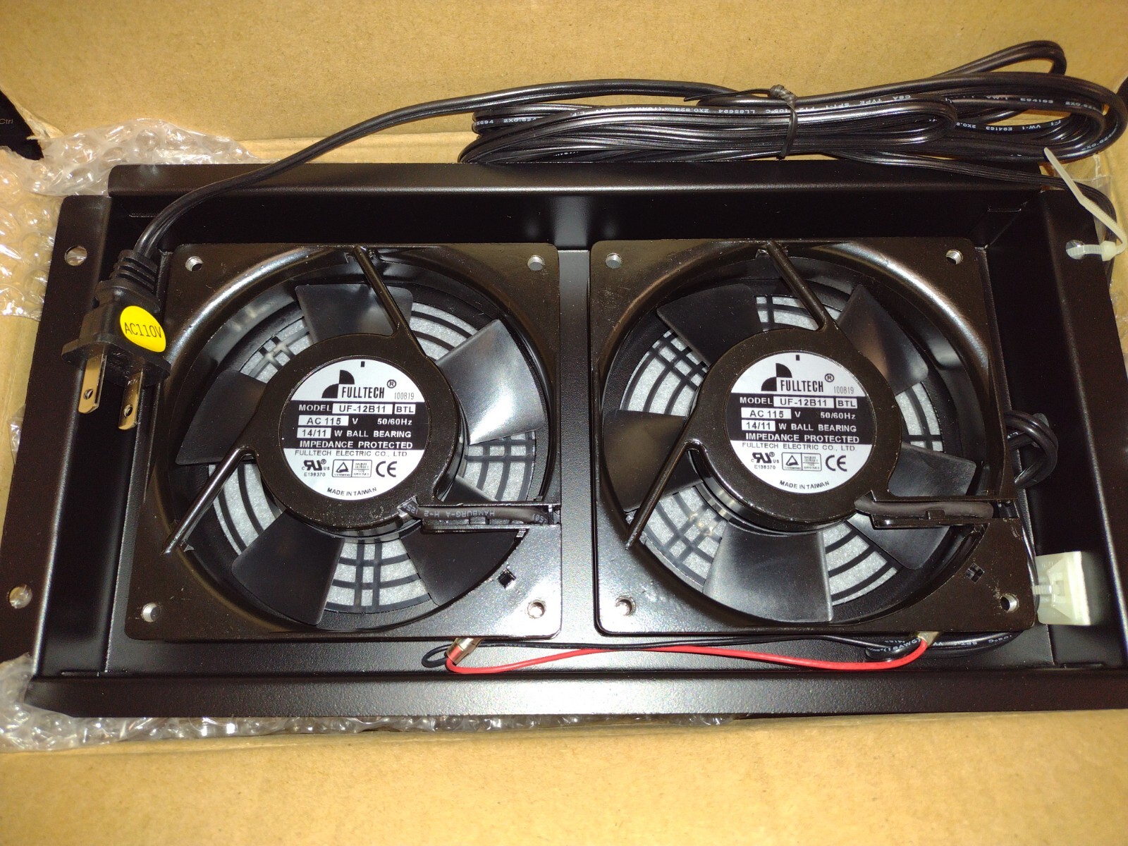 Black Box RM4002A Pro Series Wallmount Cabinet Fan Tray 110 Volt -Fast Ship #M4