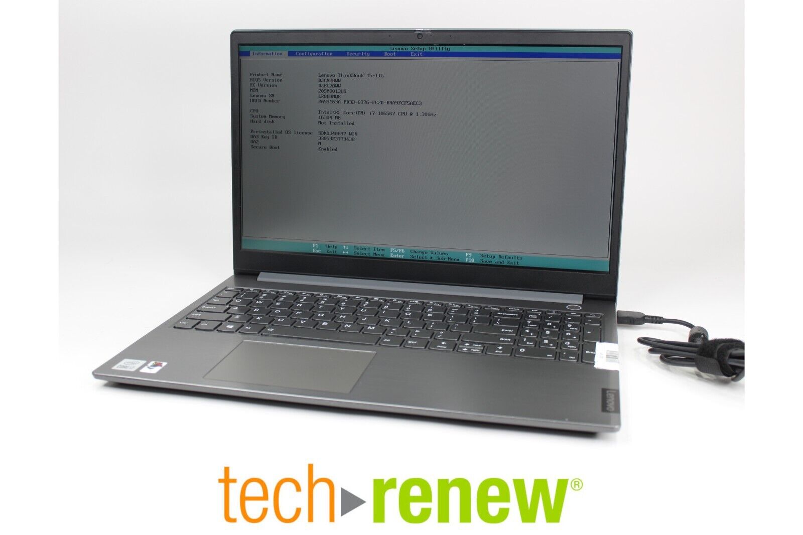Lenovo ThinkBook 15-IIL | i7-1065G7 @ 1.3 GHz | No Drive | 16 GB RAM | *READ*