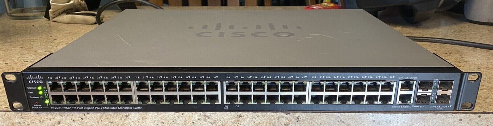 Cisco SG500-52MP-K9  48 Port Gigabit Ethernet PoE+ 2xGE/2x5GE SFP SG500 52P