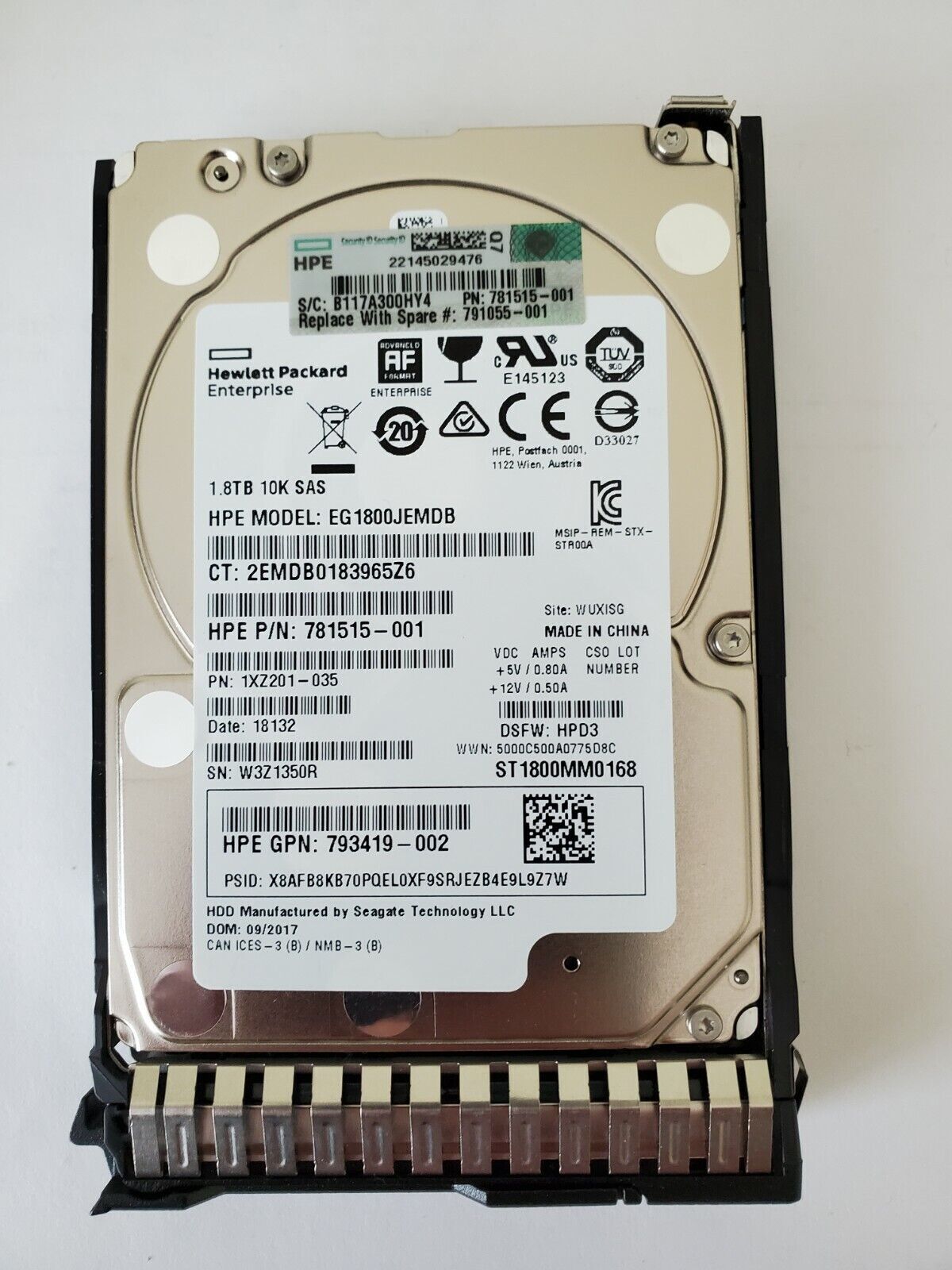 HP 1.8TB 12G SAS 10K 2.5
