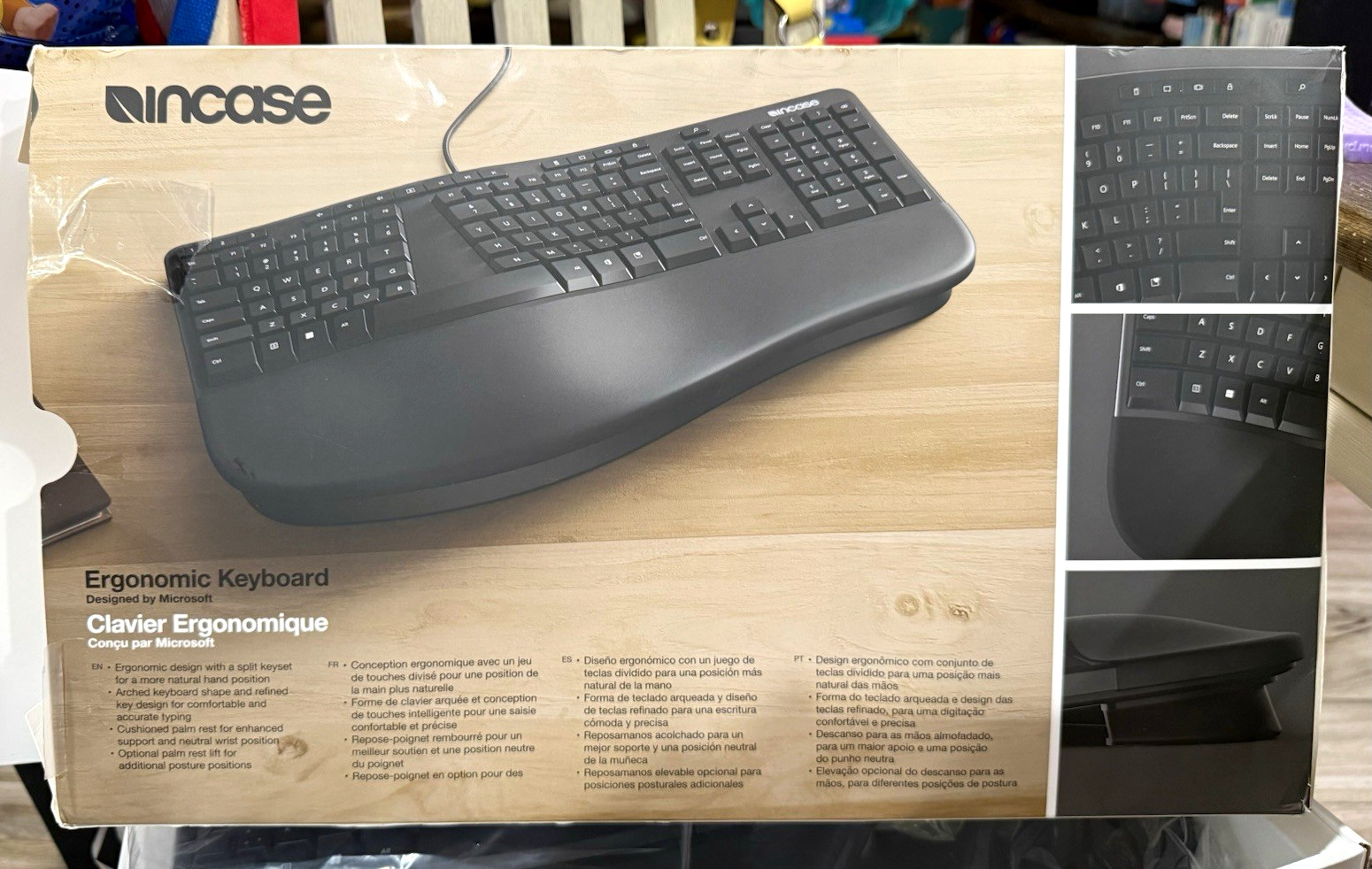 Incase Ergonomic Split Keyboard w/ Wrist Rest Black English QWERTY