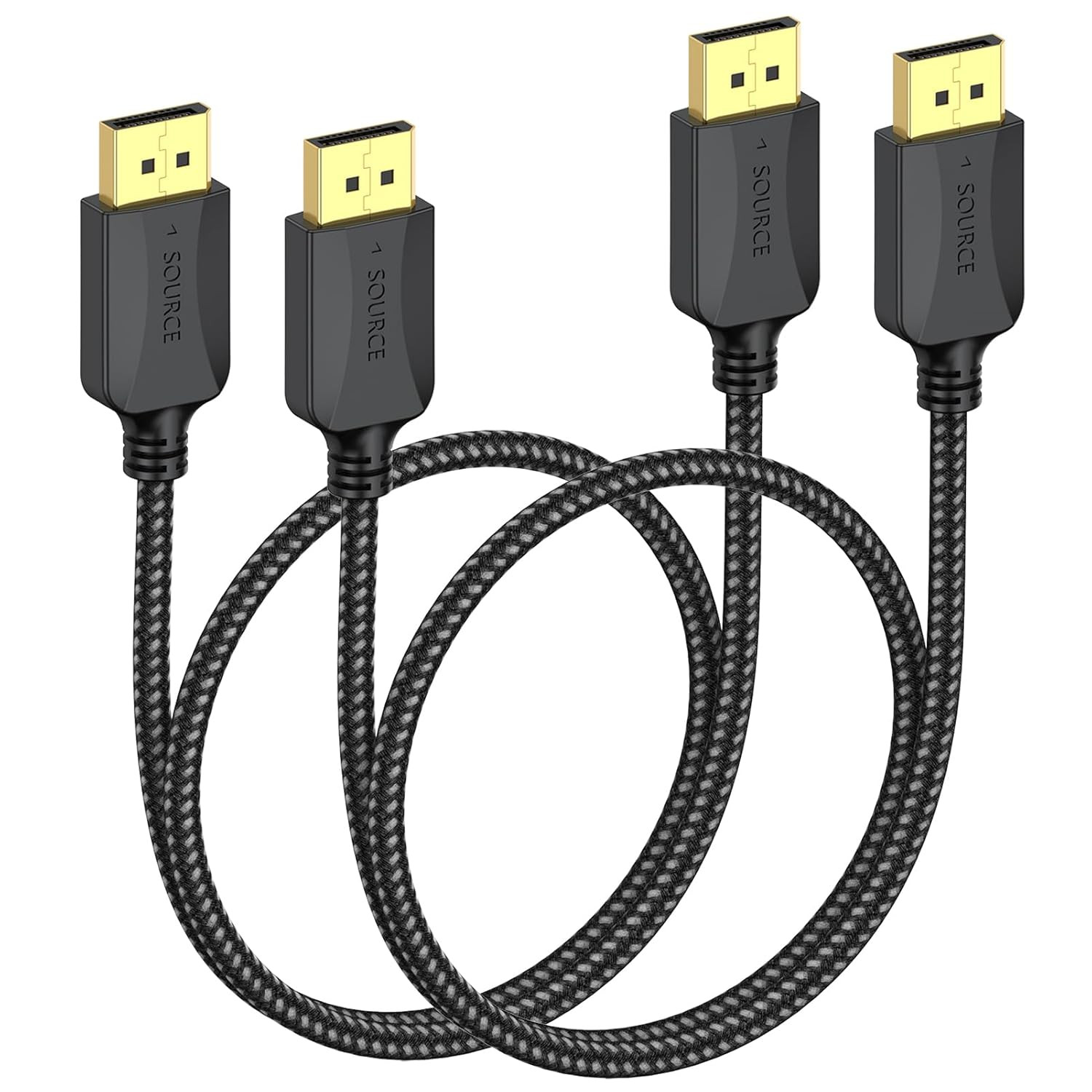2 Pack 1.5Ft DisplayPort to DisplayPort Cable 4K DP Cable 144Hz 165Hz Braided
