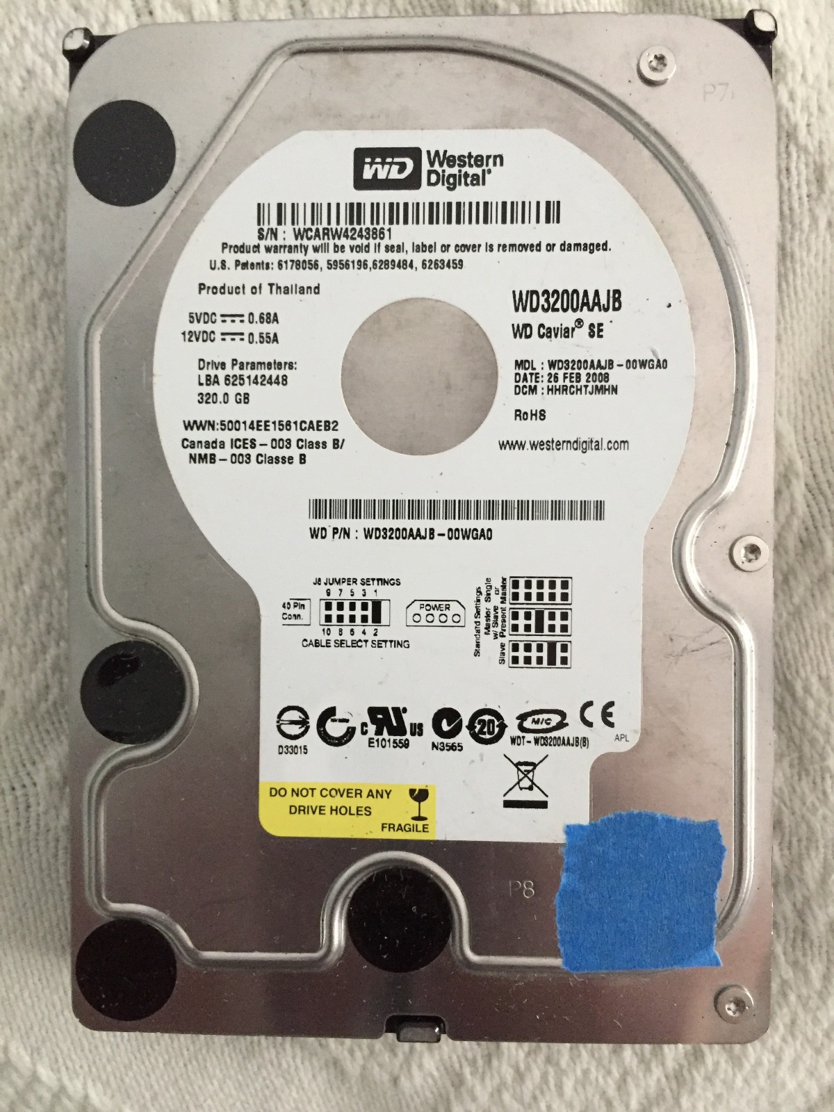 Western Digital Caviar 320GB IDE Hard Drive  In Great WORKING condition