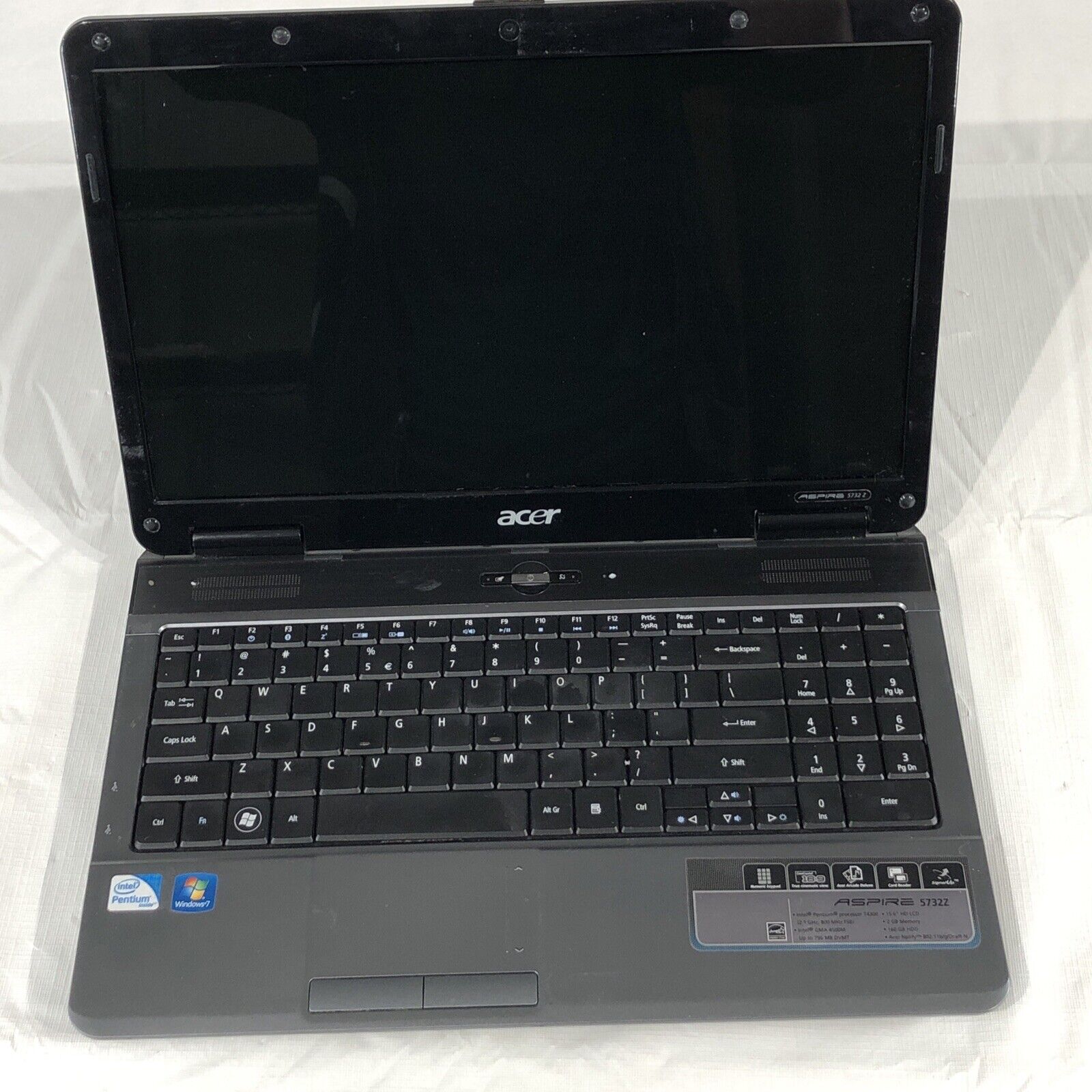 Acer Aspire 5732Z Intel Pentium T4300 @2.1GHz 4GB RAM No HDD/OS Read