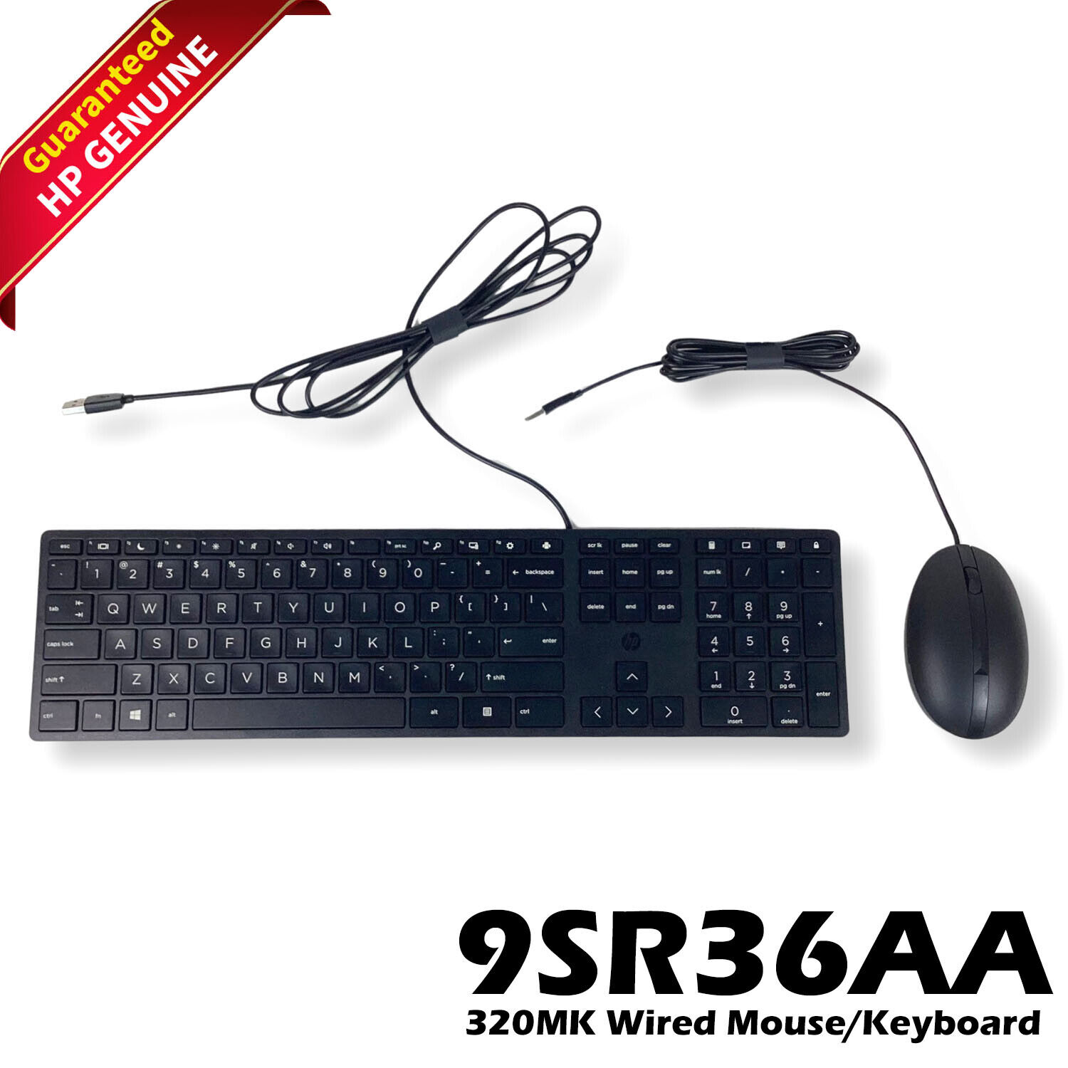 Genuine HP 320MK Wired USB Keyboard & Mouse Combo US 9SR36UT#ABA 9SR36AA#ABA