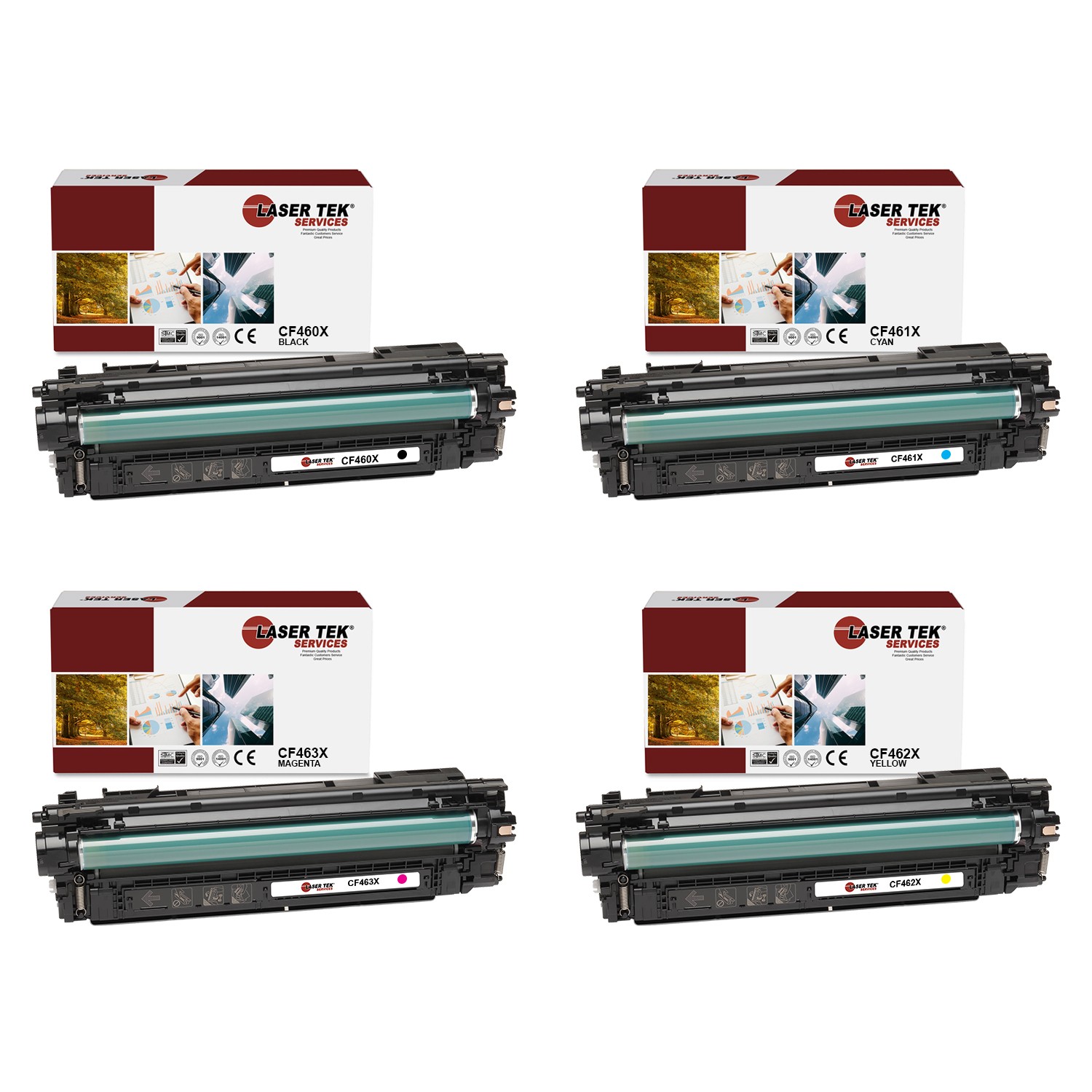 4Pk LTS 656X BCMY HY Compatible for HP Color LaserJet M652 M653 Toner Cartridge