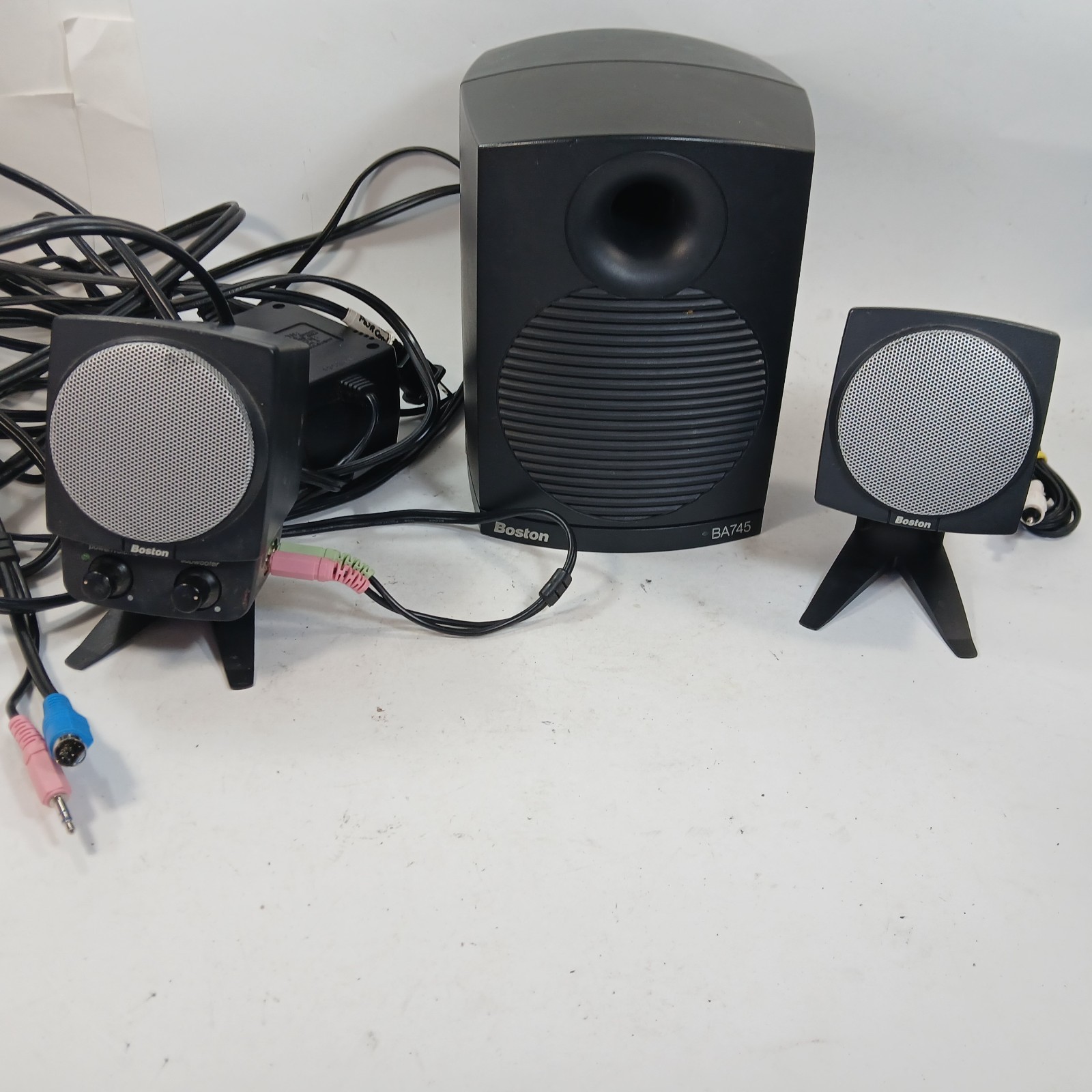 Boston Acoustics BA745 3-Piece Powered Speaker System w/ Subwoofer – PC Speakers