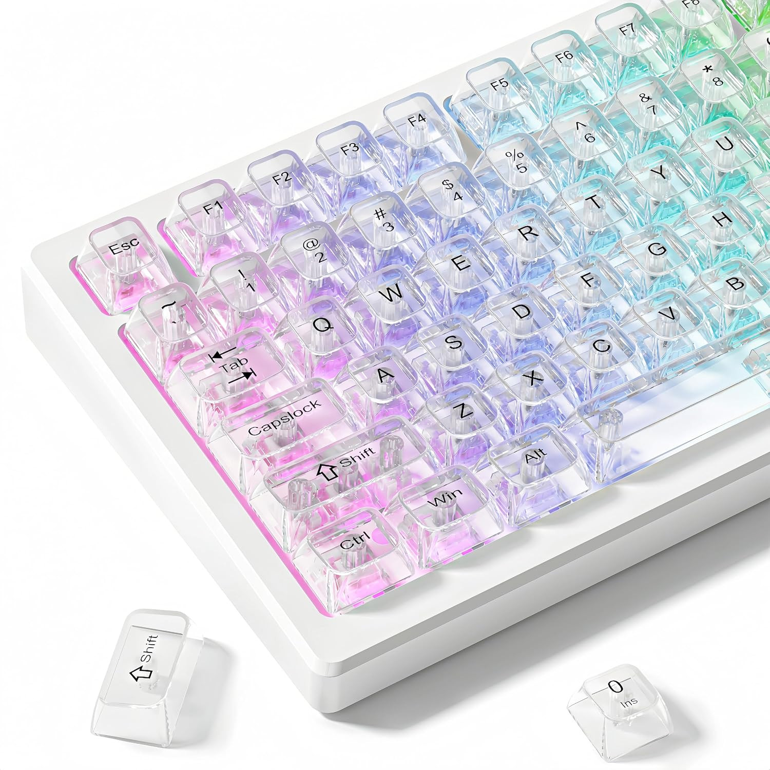 Clear Keycaps Set,Translucent Keyboard Keycaps,Jelly Key Caps