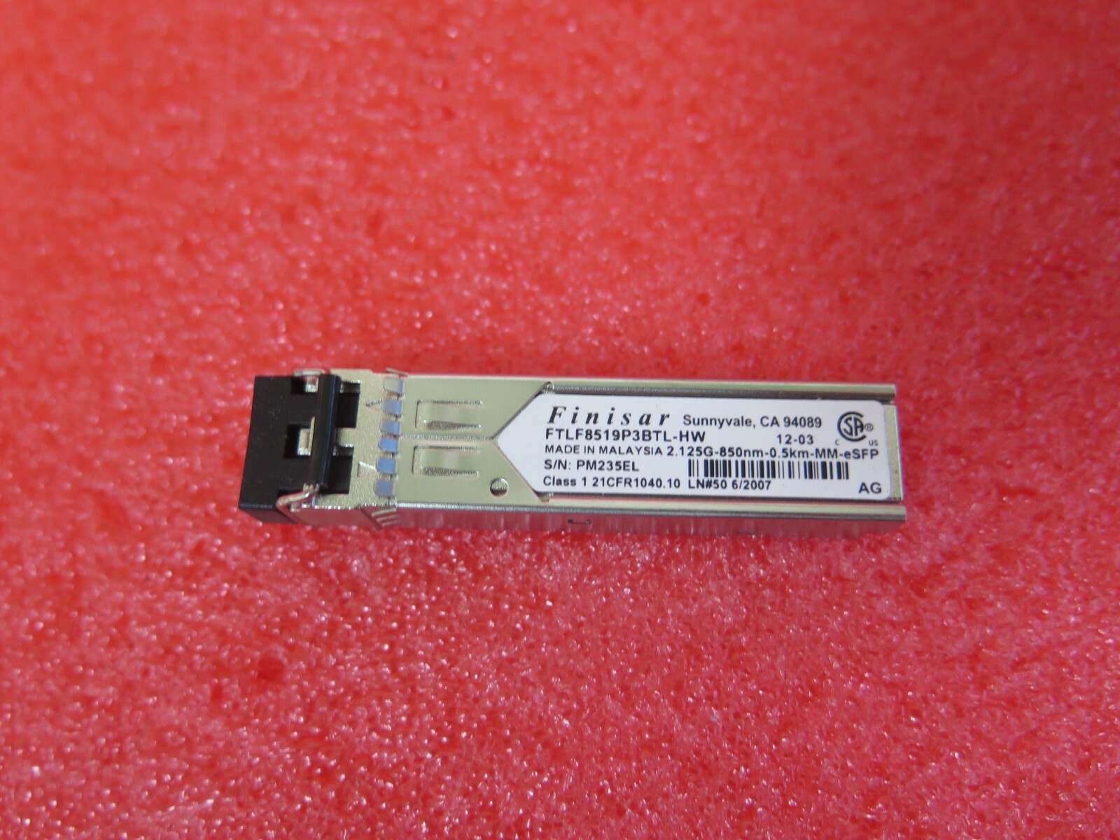 FINISAR FTLF8519P3BTL-HW Fiber Optic Transceiver, Multimode SFP