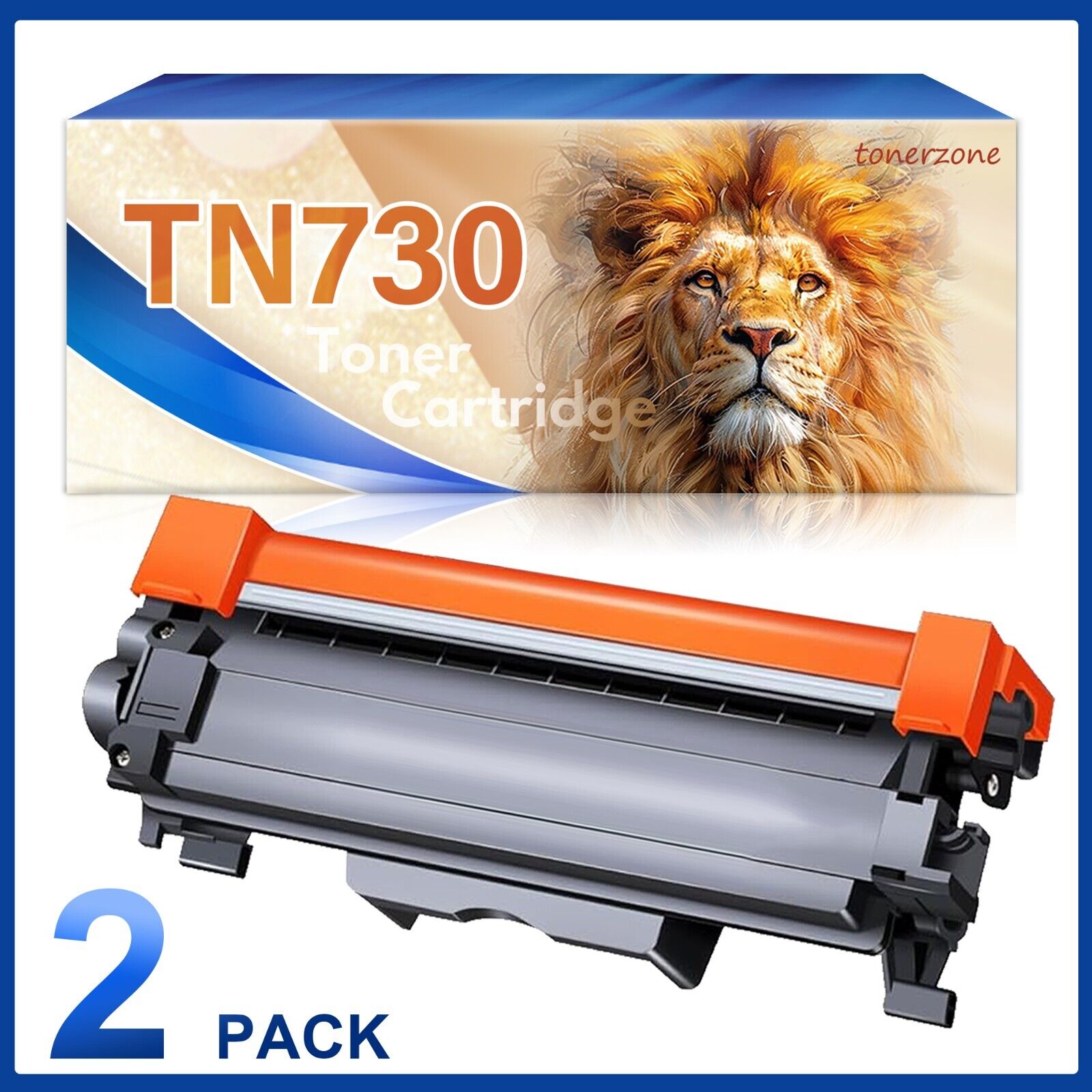 TN730 2Black Toner Cartridge Replacement for Brother  DCP-L2550DW Printer
