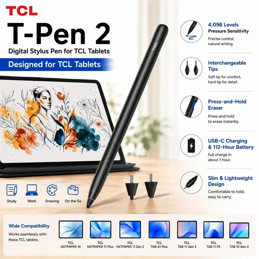 T-Pen 2 Digital Stylus Pen for NXTPAPER 14, NXTPAPER 11 Gen 2 & Other Series