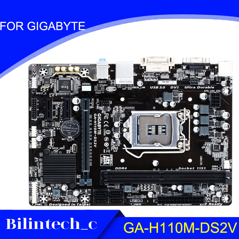 FOR GIGABYTE GA-H110M-DS2V LGA1151 32G VGA+DVI DDR4 Motherbroad Test ok