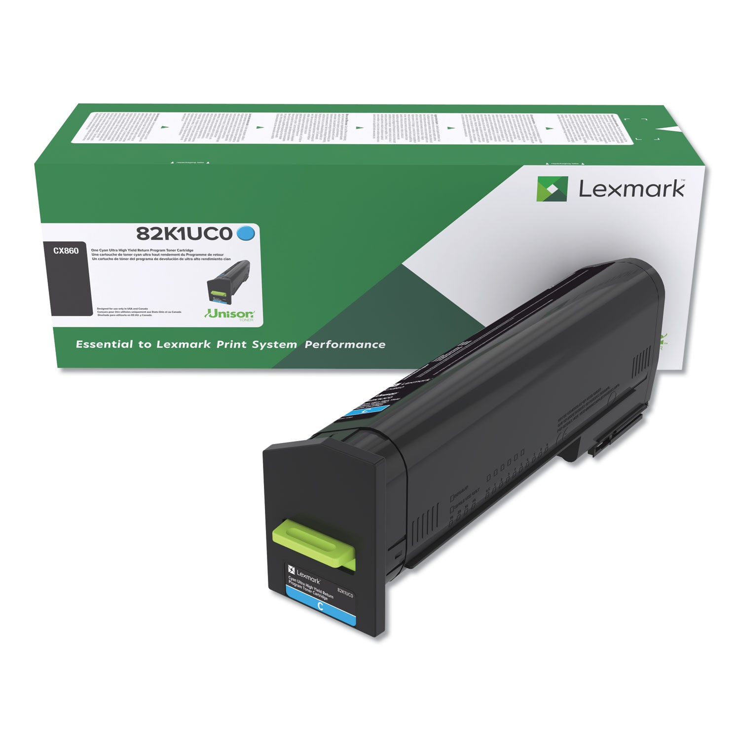 Lexmark™ 82K1UC0 (CX860) Return Program Ultra High-Yield Toner, Cyan