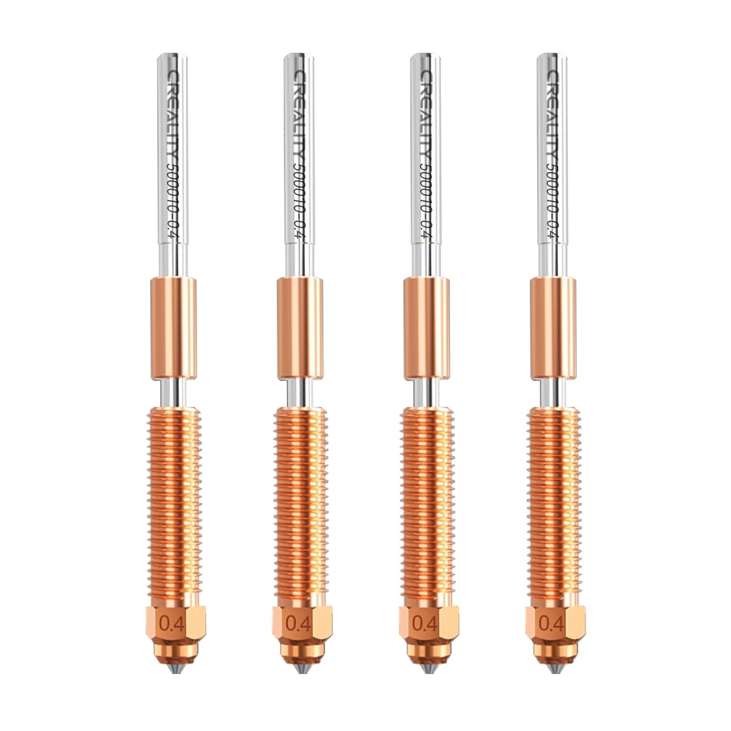 Creality Official K2 Plus Nozzle, 0.4mm 4 PCS Quick-Swap 3D Printer Nozzle Coppe