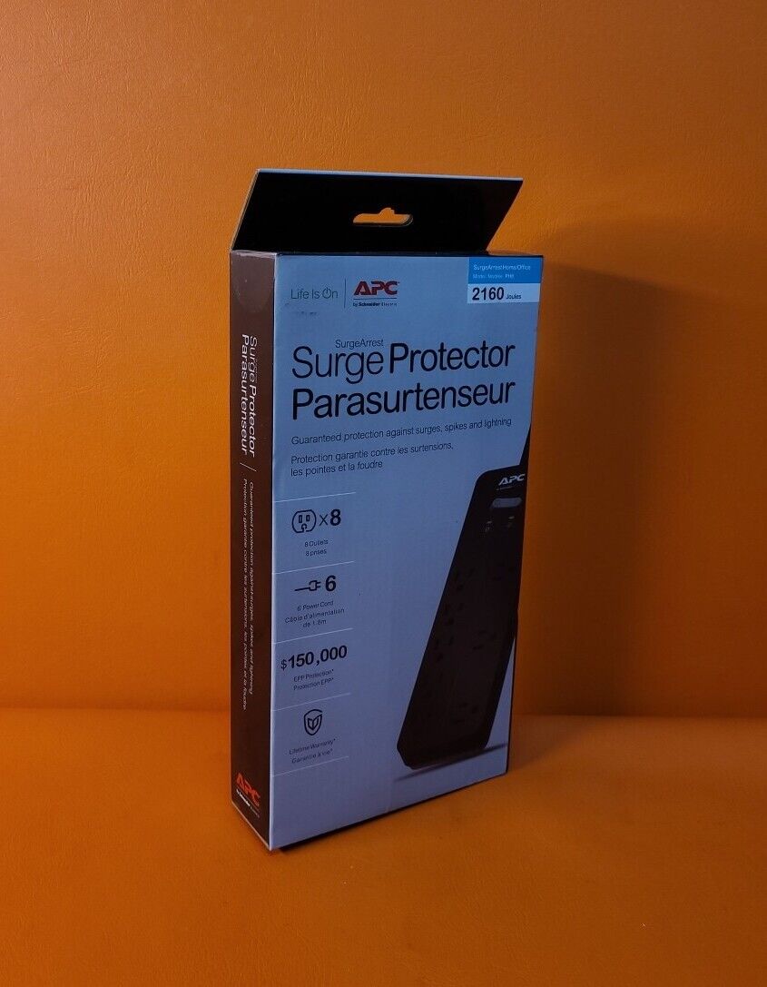 APC Surge Protector 2160 J Home/Office 8 Outlet (Black) *NEW Sealed*