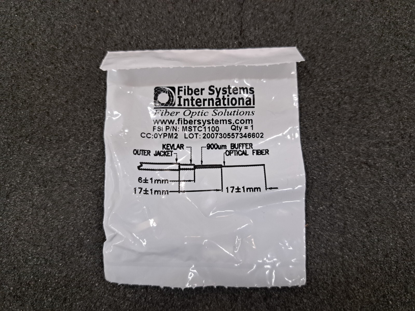 New, Fiber Systems International, MSTC1100, FIBER OPTIC PLUG CONNECTOR